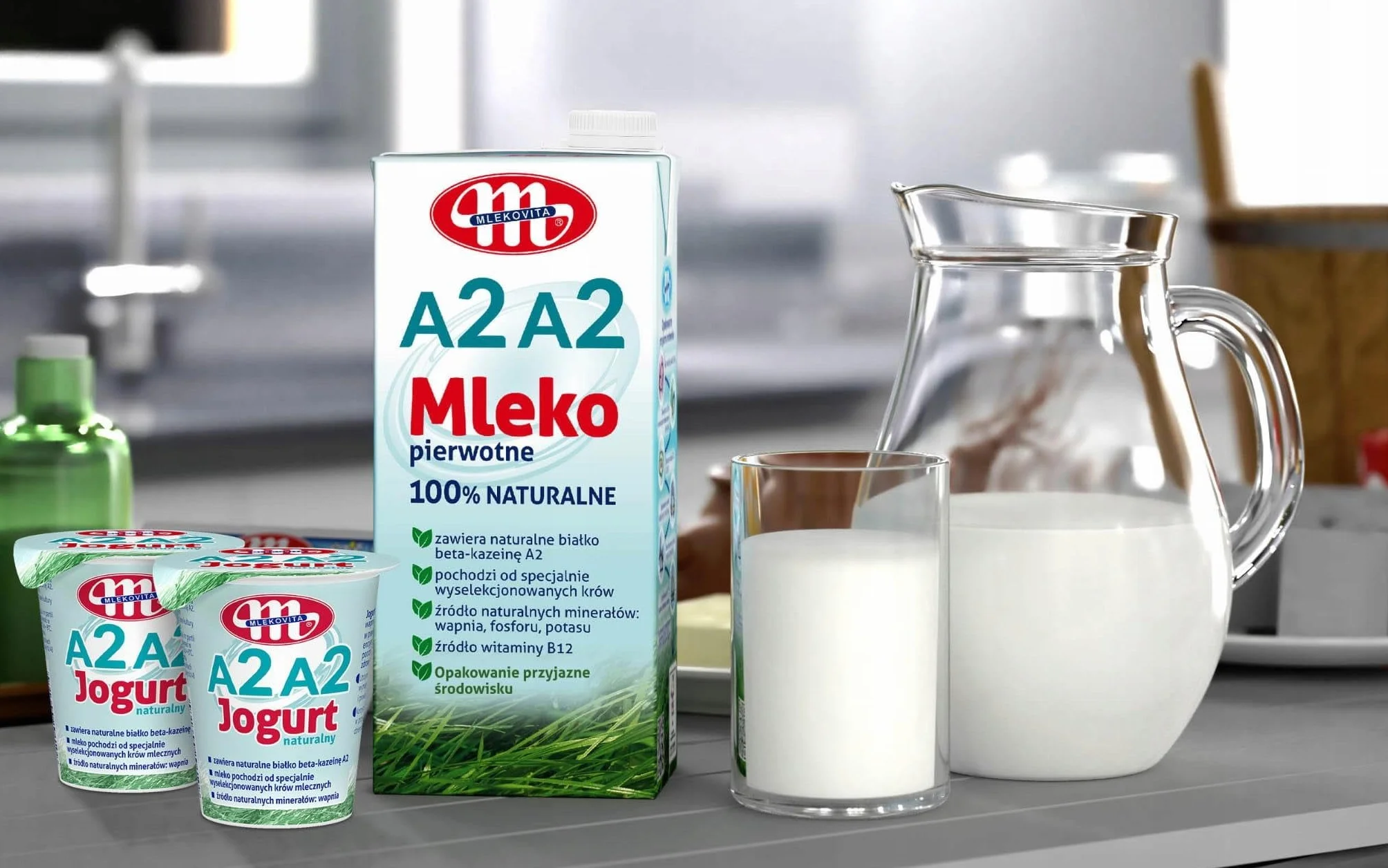 Mleko Pierwotne A2A2 Pramleko UHT 3,8% Tłuszczu, Naturalne Białko Beta-Kazeina A2, Termin Ważności 10.01.2026