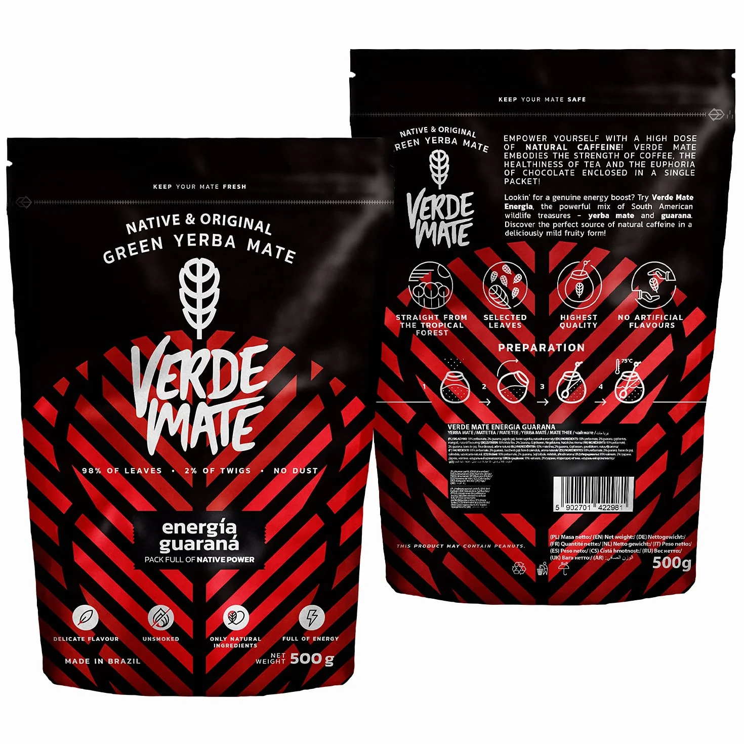 Yerba Mate Verde Mate Green Energia Guarana 1000g Pobudzająca z Guaraną