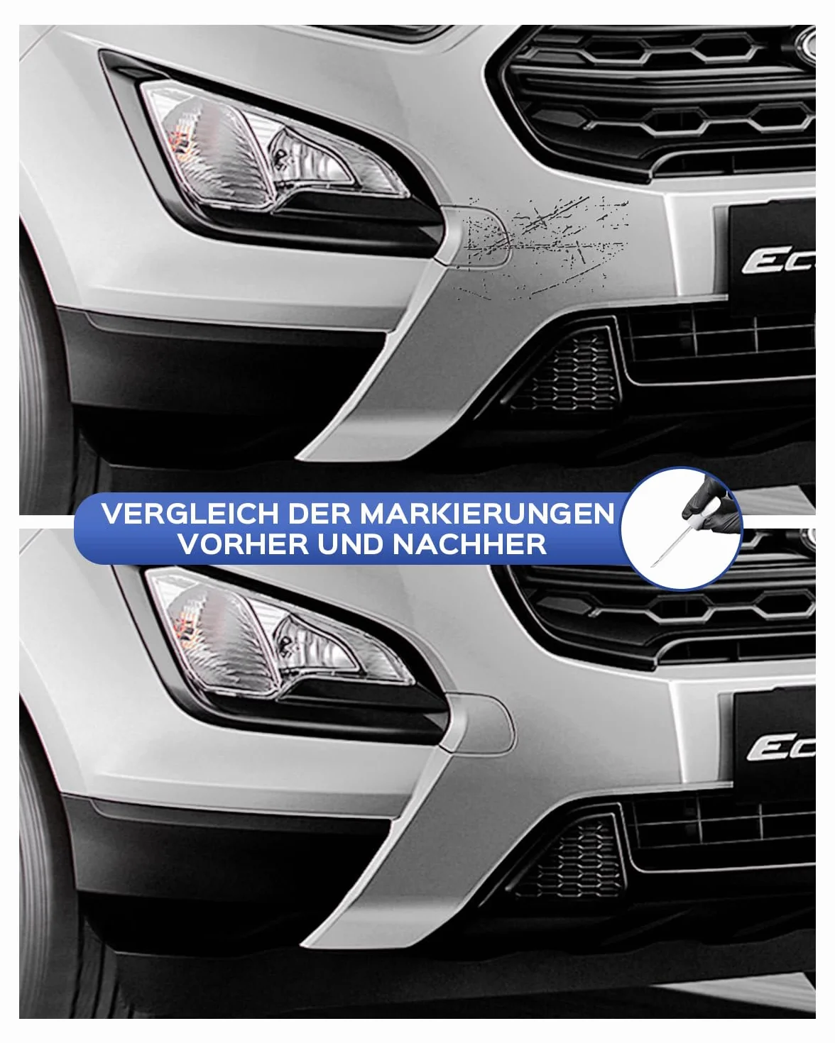 UG White Platinum Metallic Tricoat Pisak do lakieru Kompatibelny z Ford Dokładne dopasowanie do uszczerbkowań i rys