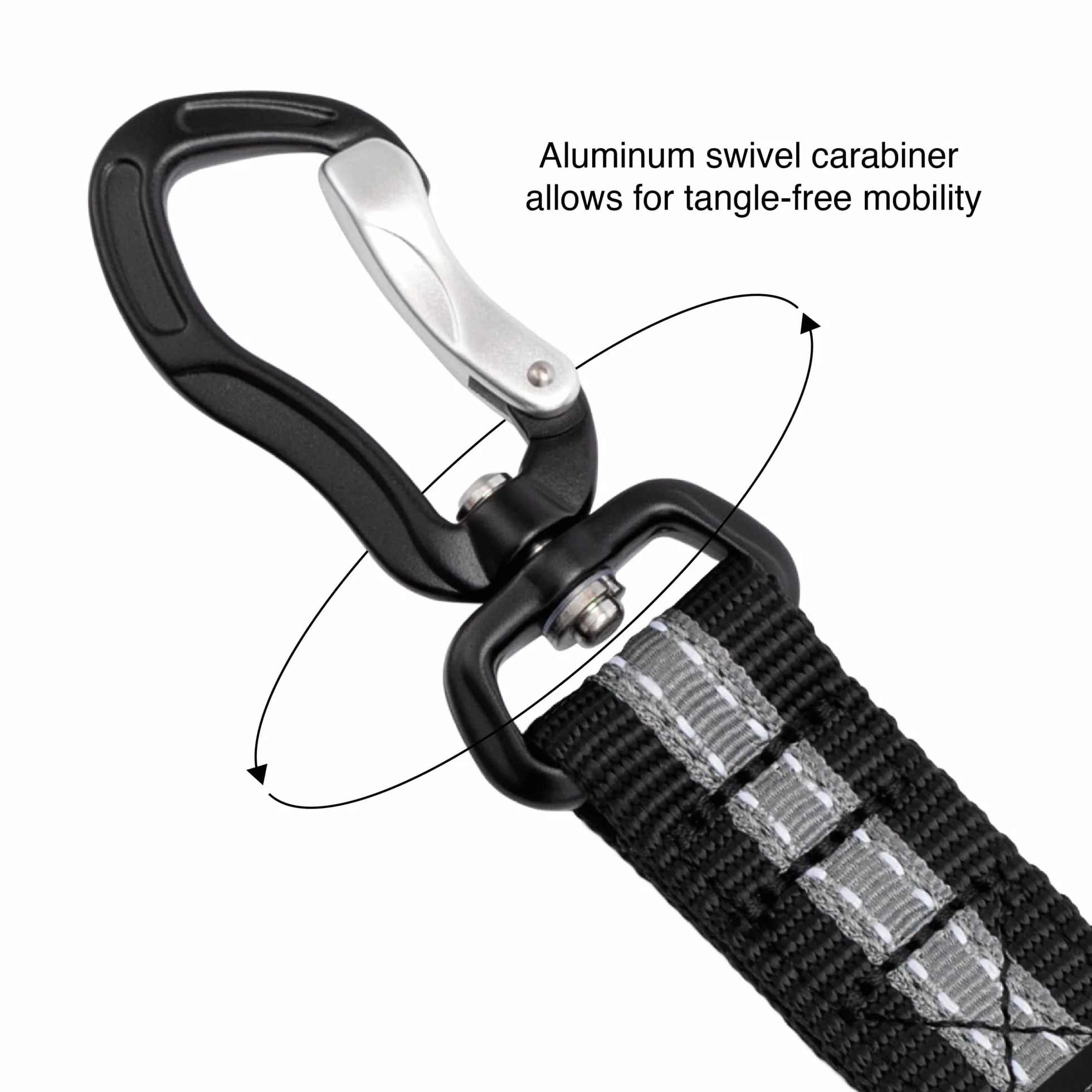 Kurgo Swivel Tether ISOFIX samochodowy pas bezpieczeństwa dla psów regulowany 38-56 cm szary czarny