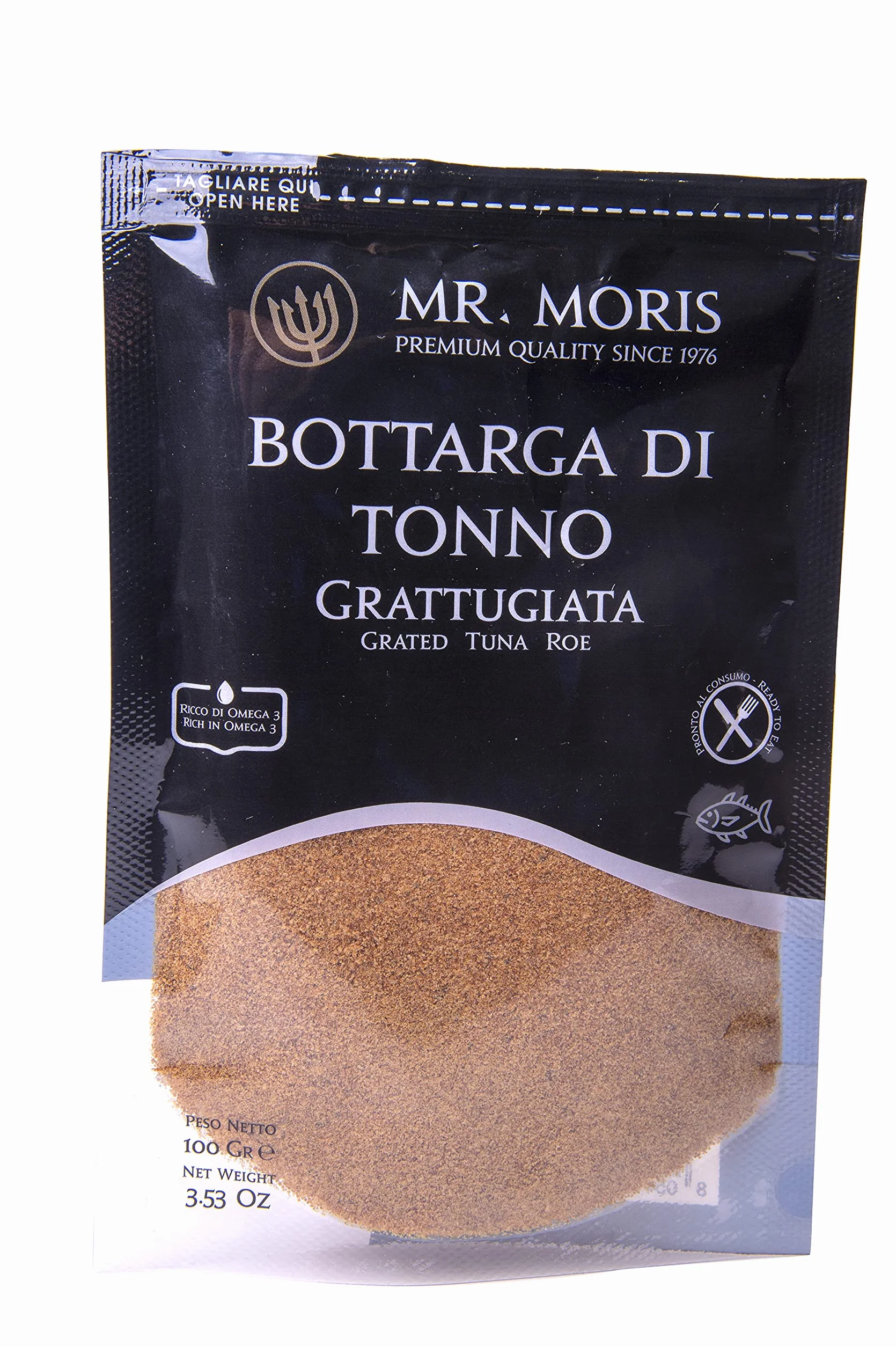 Mr Moris tuńczyk Powder Premium Quality Bottarga Kosher (Thunnus Albacares rogen Powder) w worku (25 g)