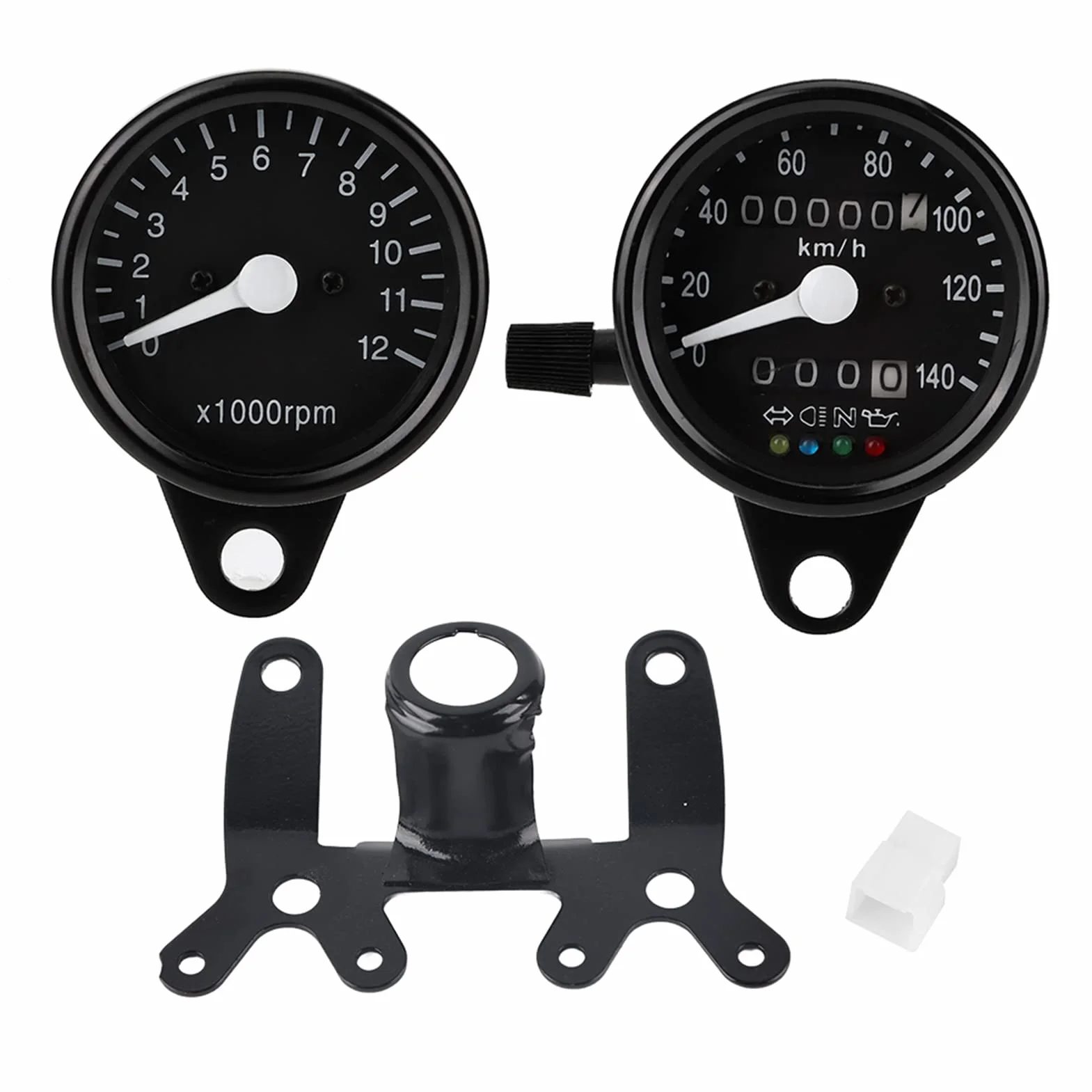 Fydun Obrotomierz Motocyklowy Przebieg Mechaniczny Podwójny Instrument Elektronika Tacho Gauge Wymiana dla CG125 GN125