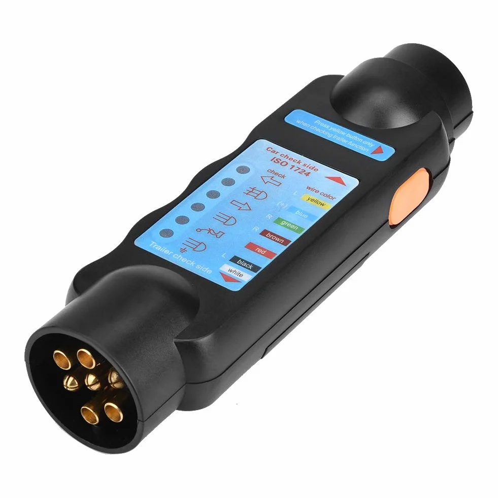 12V Przyczepa 7 Pin światło Holownicze Obwód Niebieski Tester Okablowania Złącze Wtykowe Narzędzia Diagnostyczne