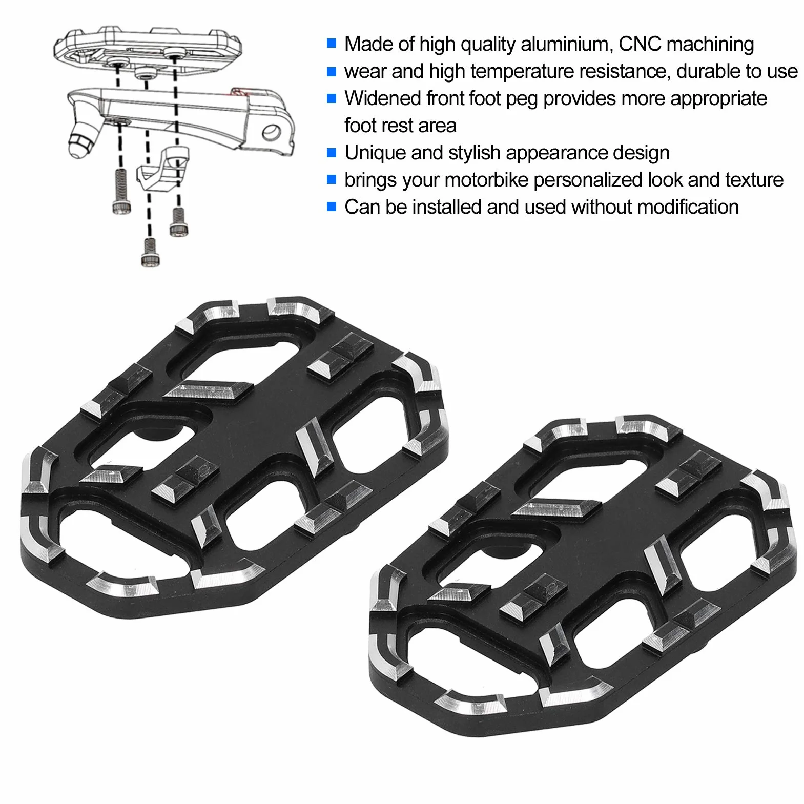 Podnóżki motocyklowe para przednie poszerzone pasuje do NC750X NC750S CB500X 2014-2020