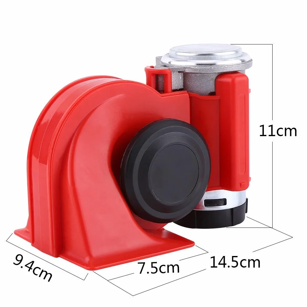 Auto Compact Air Horn,Podwójny Trąbka powietrza,Kompaktowy Elektropneumatyczny Trąbka z Bardzo Mocny Dźwięk,130dB 12V,dla Truck Ciężarówka Pociągi Samochodów SUV