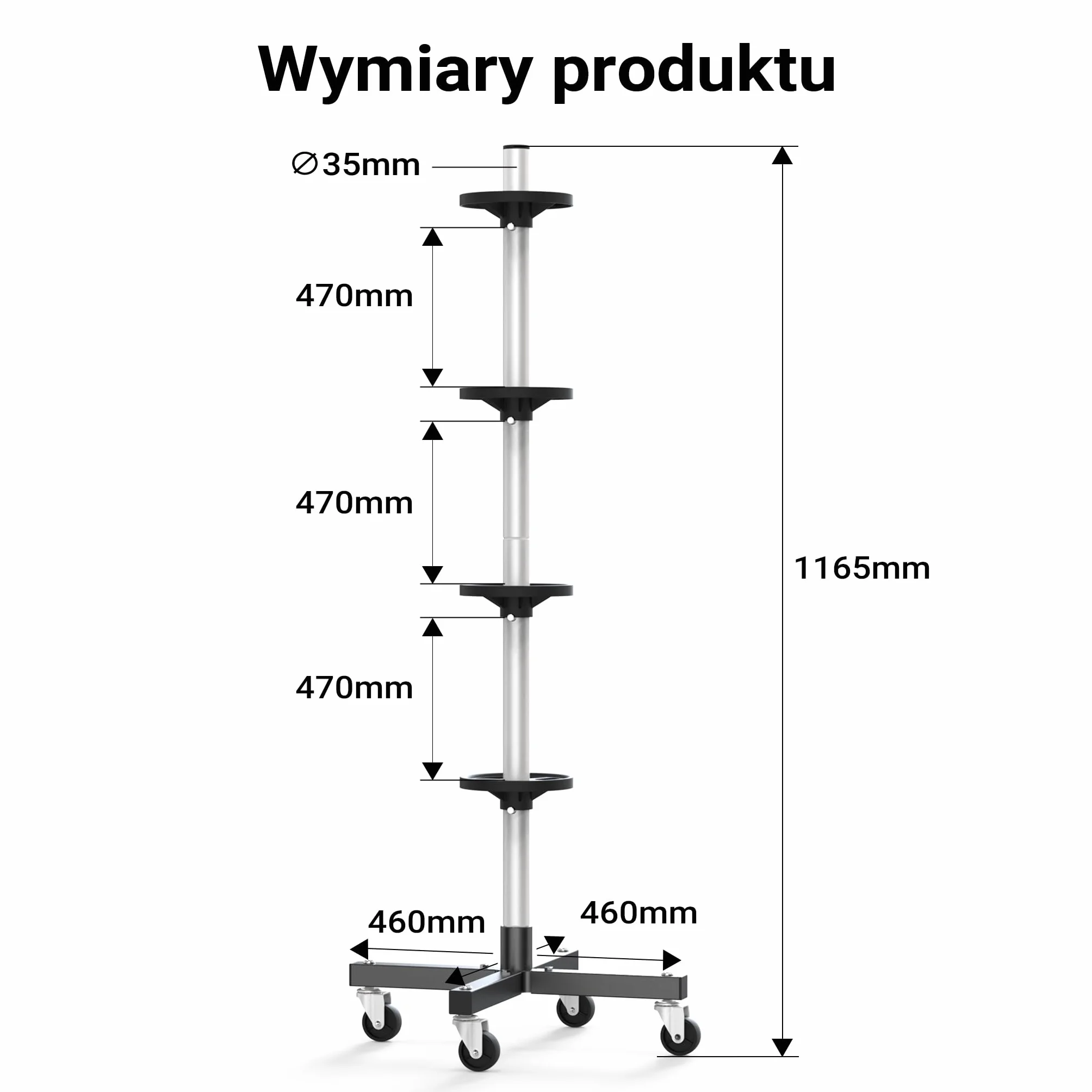 Stojak na opony Mobilny stojak na opony Stojak na opony Wózek na opony do opon 225 mm