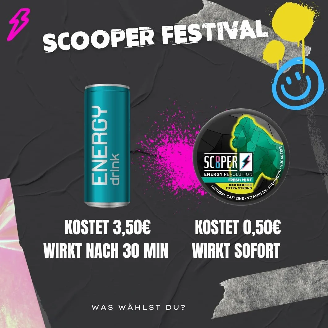 SCOOPER Energy 80 mg Iced Box Peach Extra Strong 4 x 7,2 g
