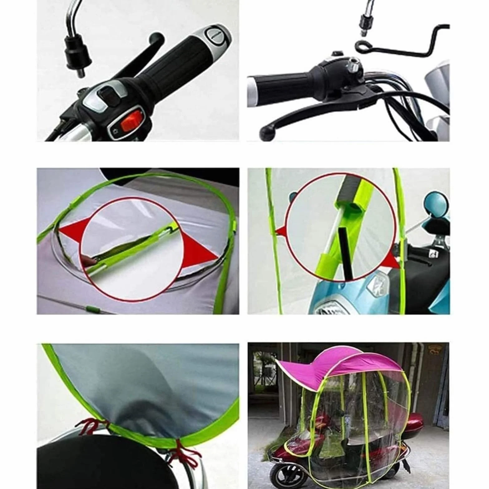 Całkowicie zabudowany skuter Parasol motocyklowy Mobilność Osłona przeciwsłoneczna i osłona przeciwdeszczowa Wodoodporna, osłona przeciwdeszczowa dla motocykla, wodoodporna,Blue,B