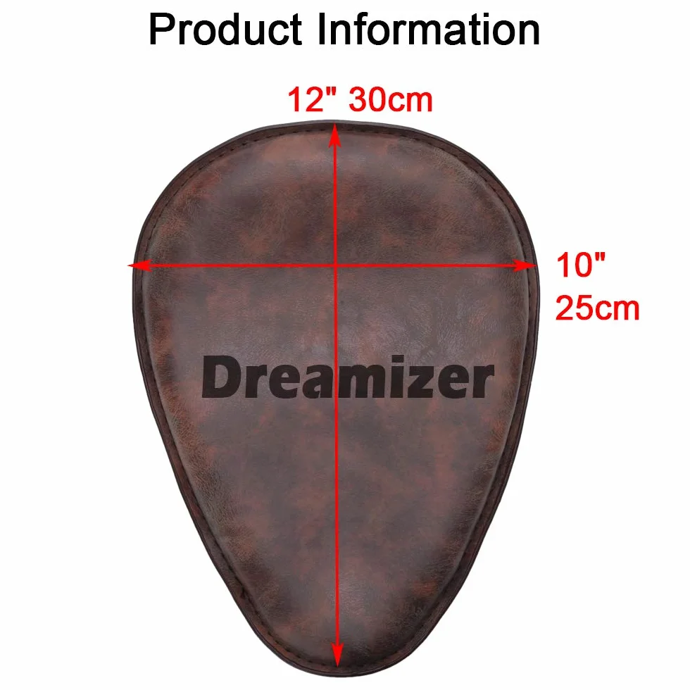 DREAMIZER motocyklowe skórzane siedzisko bobber, retro motocyklowe pojedyncze siedzenie ze wspornikiem sprężynowym, płyta podstawowa, zamiennik dla Sportster XL883 1200 48 Chopper, niestandardowe