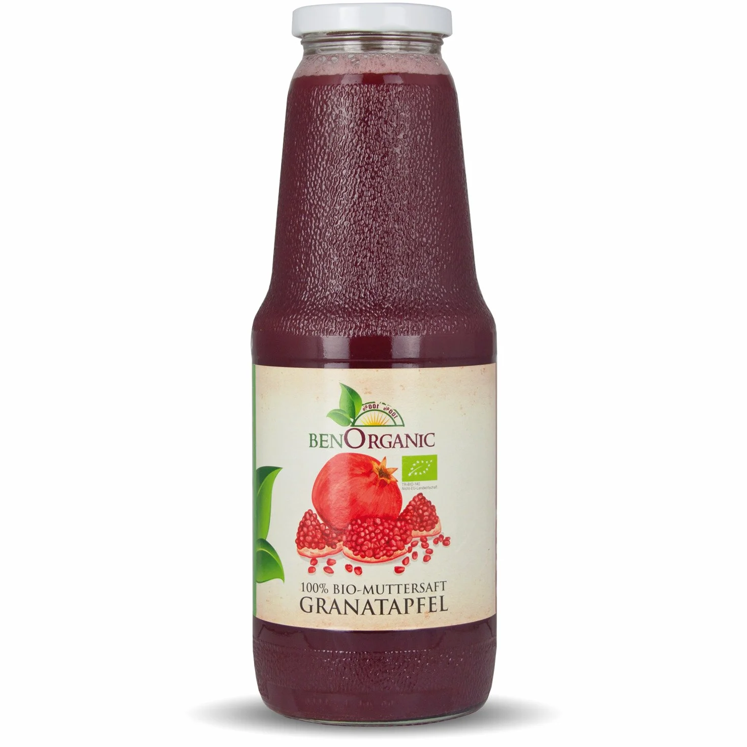 BenOrganic 12 x 1 l bio sok z granatów, 100% sok z kontrolowanej uprawy biologicznej, sok bezpośredni, naturalny mętny