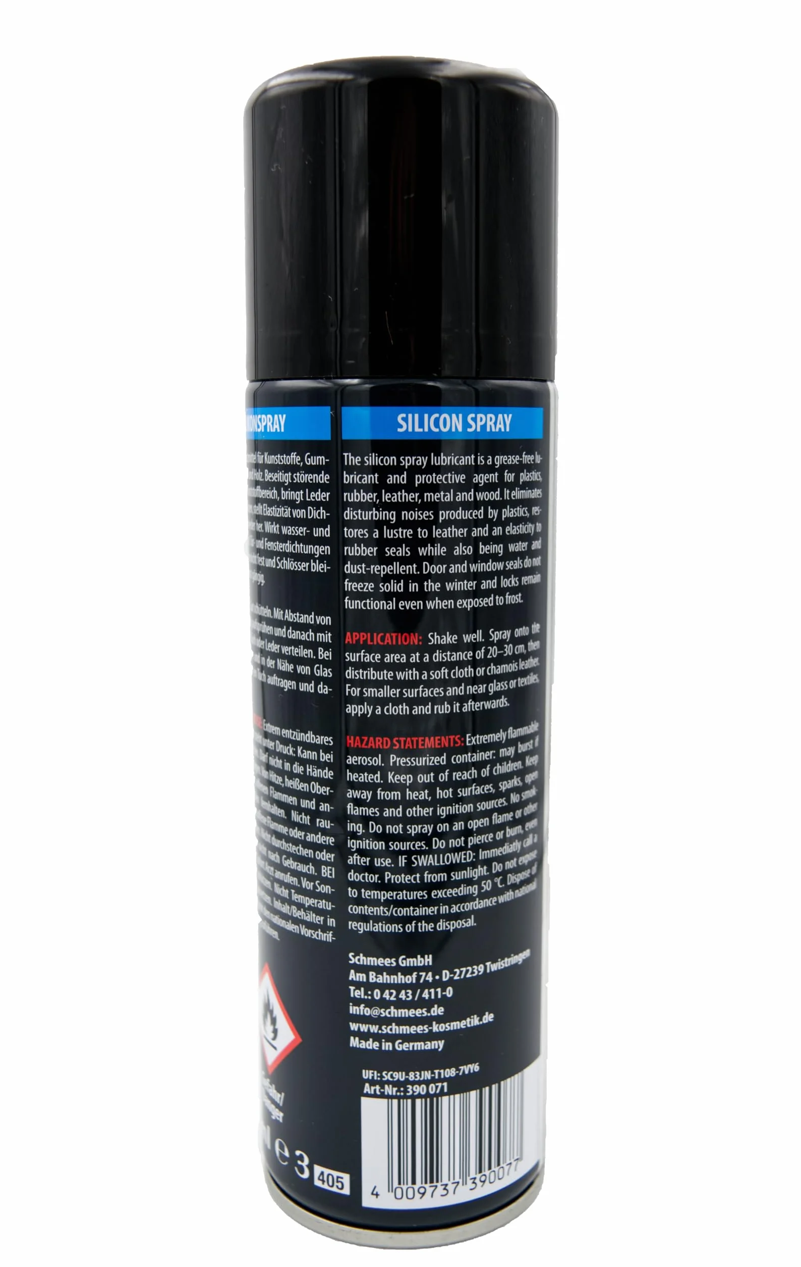 Spray silikonowy 300 ml | środek ślizgowy, do pielęgnacji i ochrony | chroni, pielęgnuje i smaruje niezawodnie tworzywa sztuczne, gumę, skórę, metal i drewno | Made in Germany