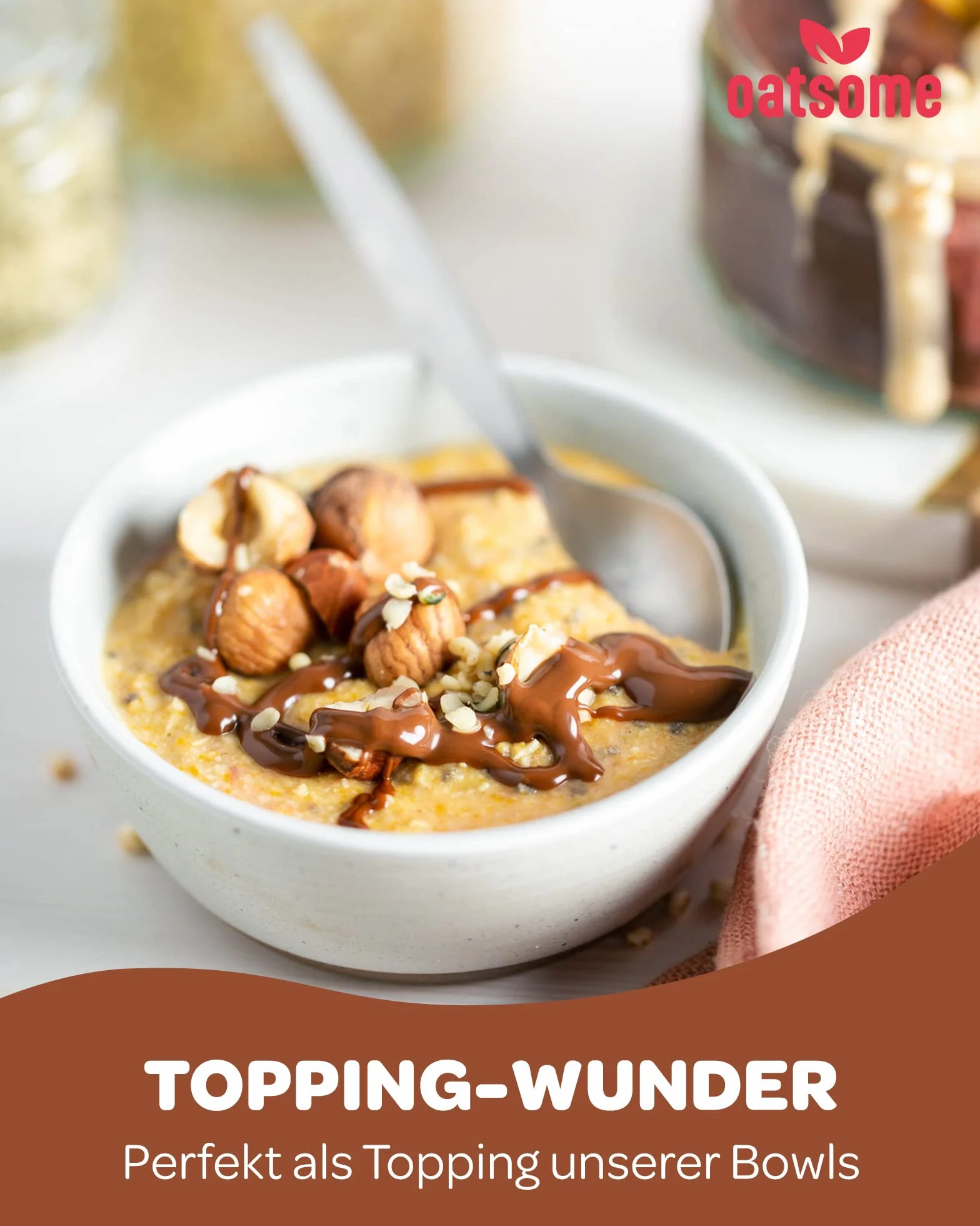 OATSOME® Happy Hazel Feelgood Spread | orzech laskowy i kakao | kremowy mus orzechowy | wegański, bez rafinowanego cukru i oleju palmowego, ekologiczny i w 100% naturalny, śniadanie, 200 g
