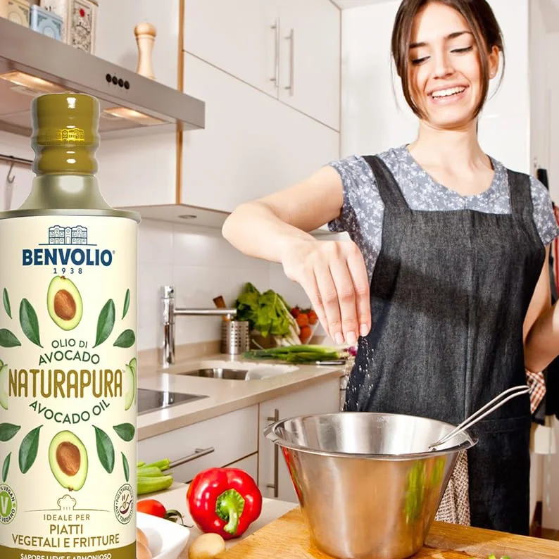 BENVOLIO Odorowany Olej z Awokado Naturapura 500 ml Do Sałatek Gotowania Smażenia Wysoki Punkt Dymienia