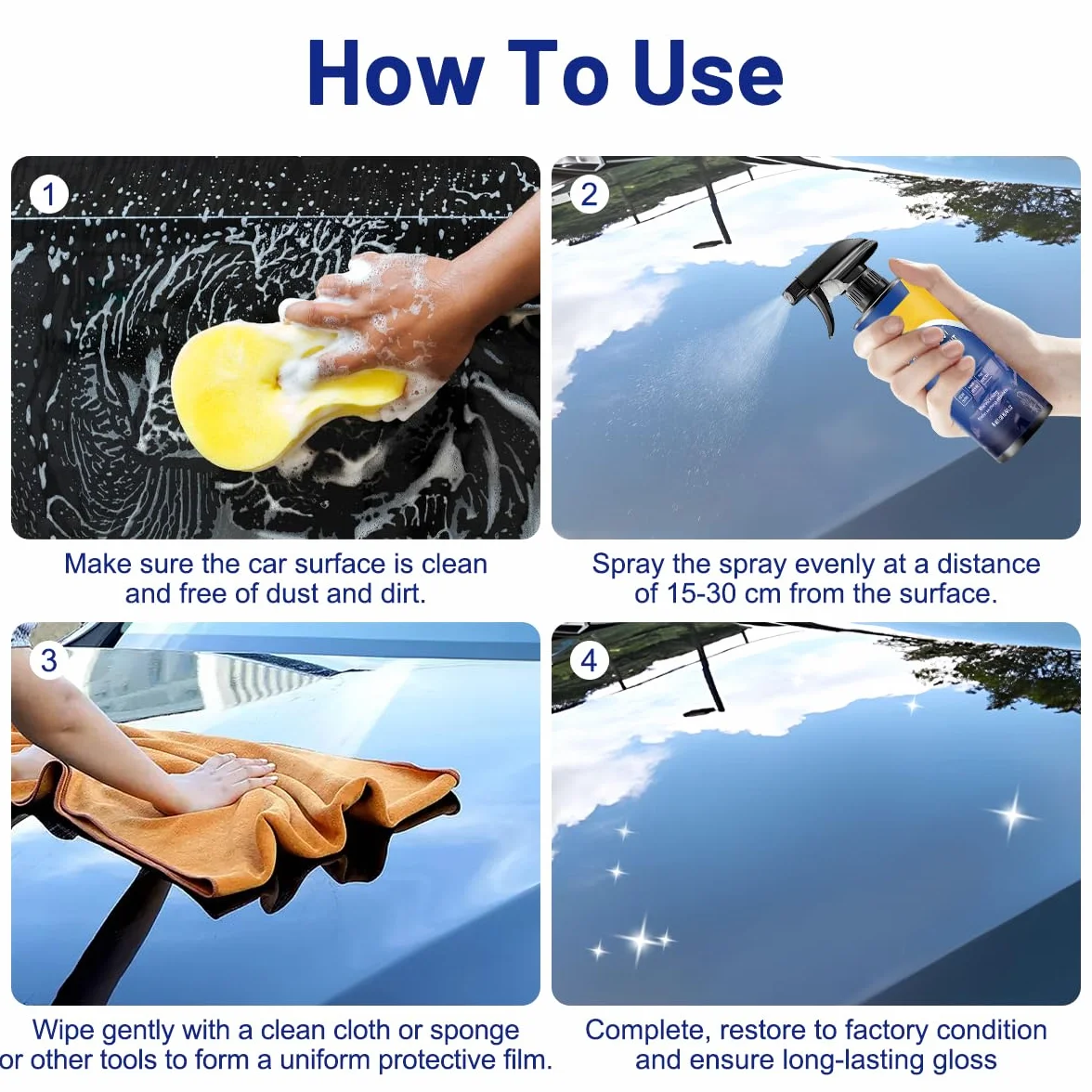 2 szt. Quick Effect Coating Agent, Advanced Car Quick-acting Coating Agent Spray 3 w 1, wysoka ochrona lakieru samochodowego, środek do odnawiania samochodu, długotrwała ochrona lakieru samochodowego