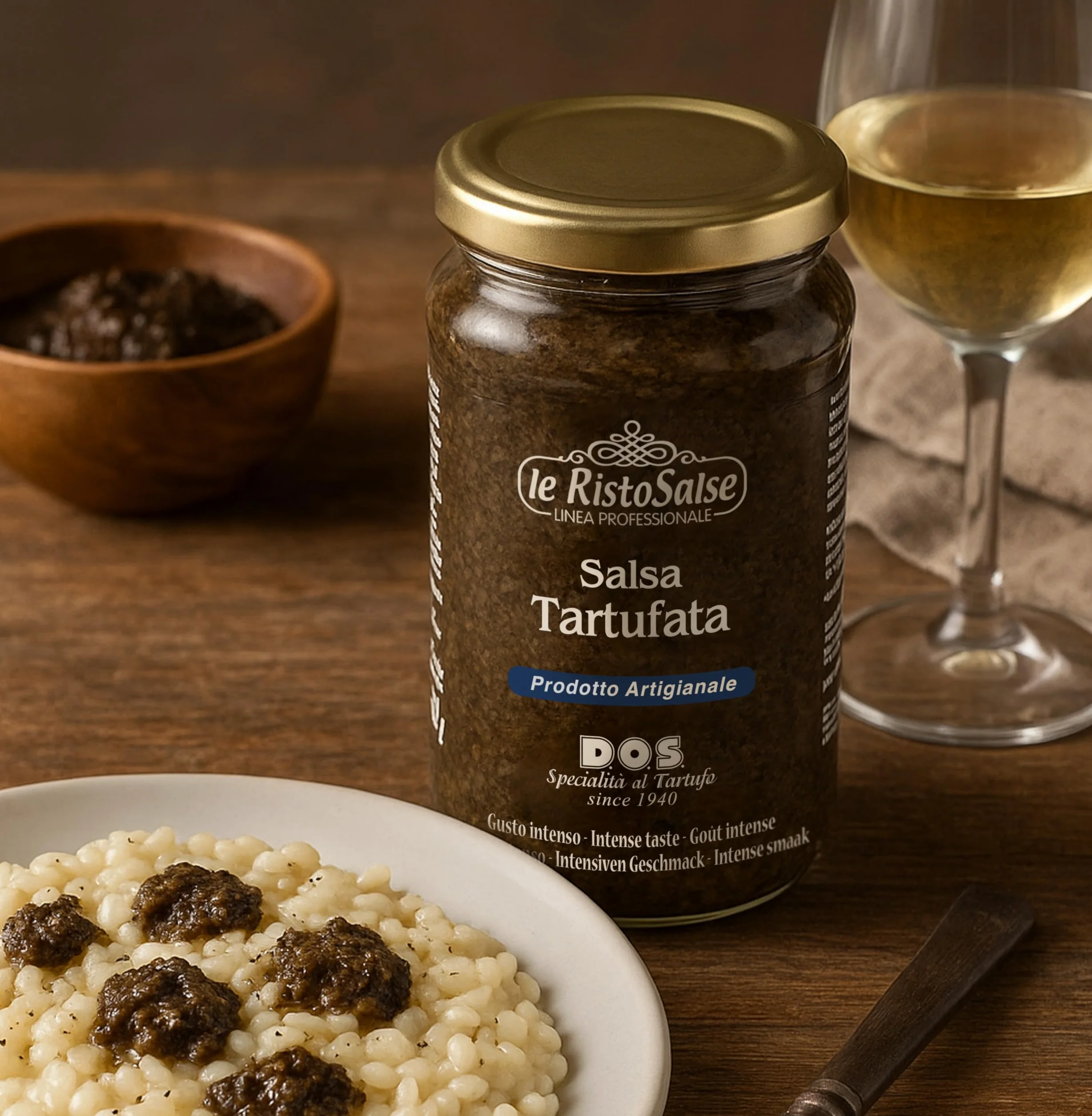 Truffle sauce 190g - Ready-to-use truffle sauce - Used in restaurants and professional chefs - Truffle Italy Umbria - Handicraft product Umbria - Made in Italy