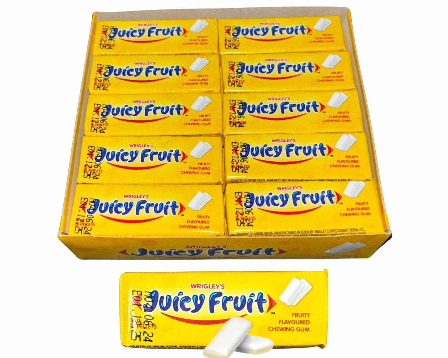 WRIGLEY'S JUICY FRUIT Guma do żucia opakowanie zbiorcze 20 x 5 pałeczek 13,5 g