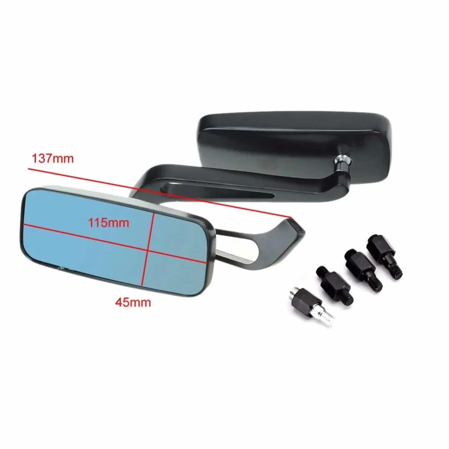 Para 8mm 10mm Lusterka Boczne Motocykla, Kompatybilne Z Kawasaki, Vulcan VN 800 900 1500 1600 1700 2000(Plating)