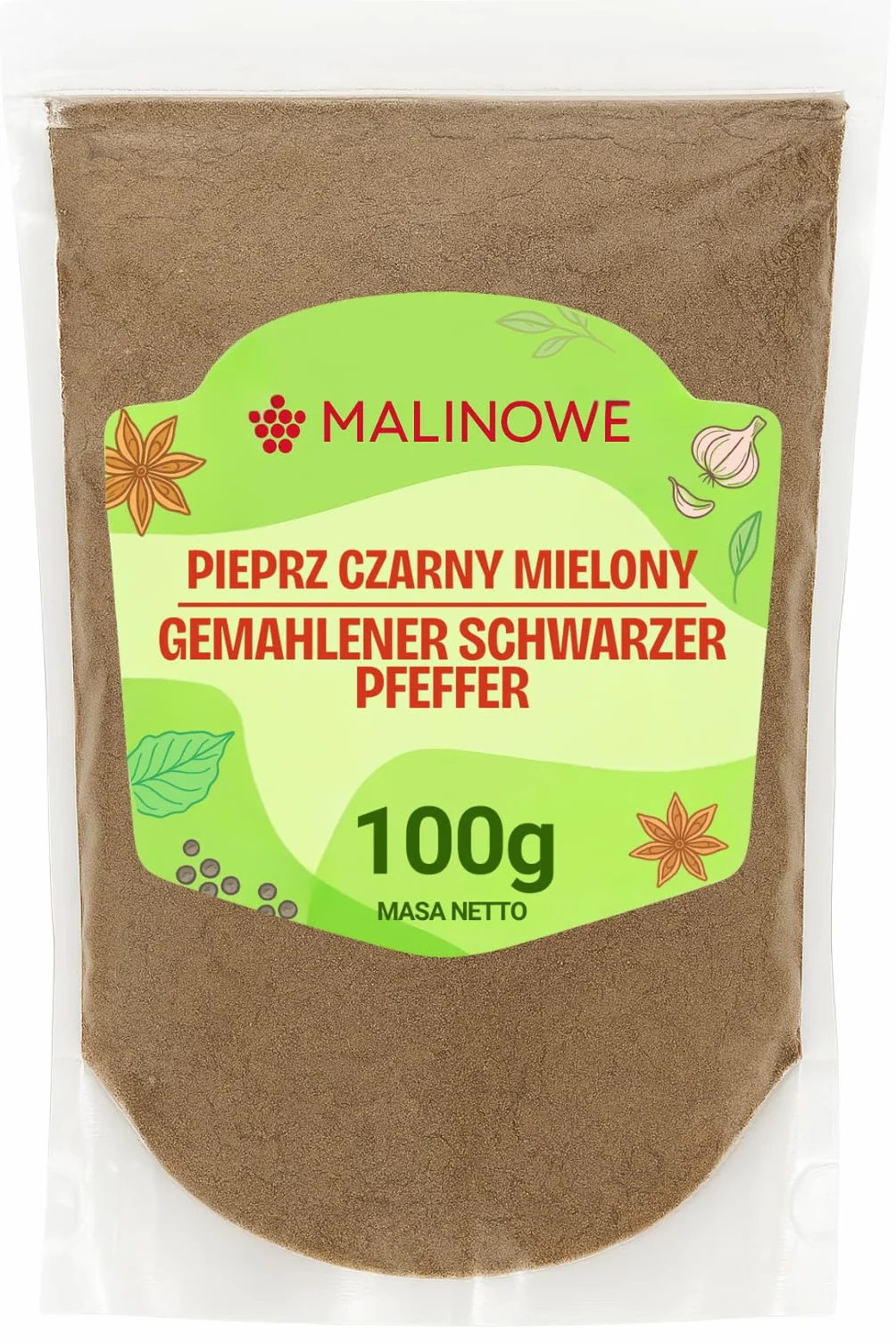 Pieprz Czarny Mielony 100g Malinowe Aromatyczny Naturalny