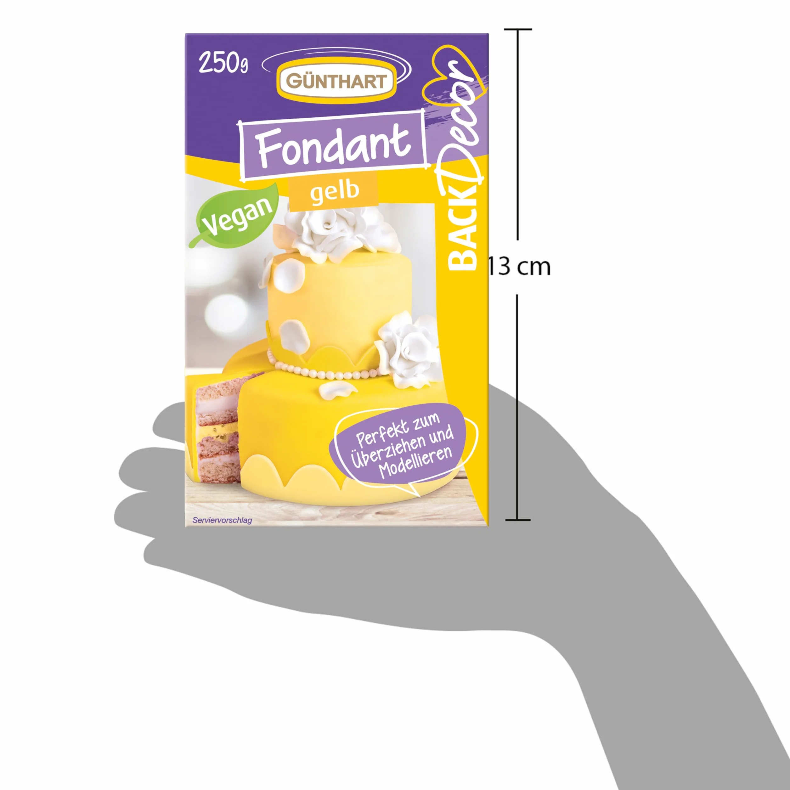 Günthart BackDecor pastelowy fondant | fondant żółty | bez oleju palmowego | masa modelarska | światło | słońce | światło | (250 g)