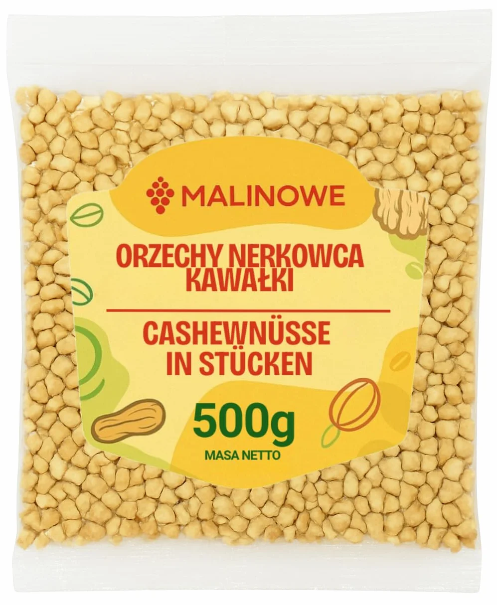 ORZECHY NERKOWCA KAWAŁKI Malinowe 500g Naturalne
