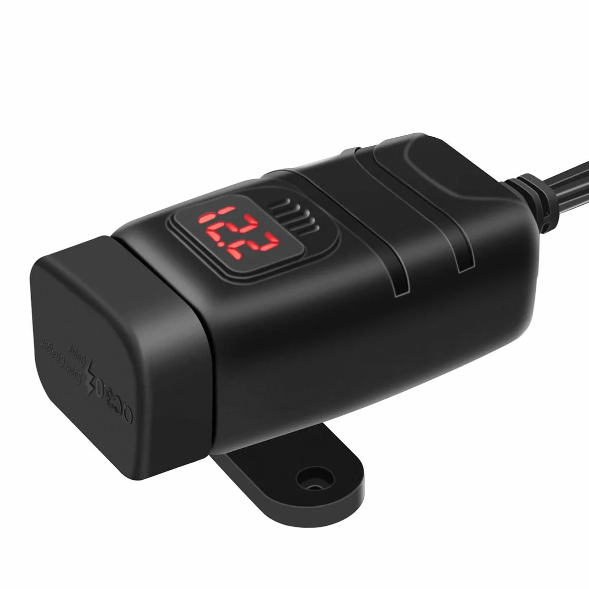 Ładowarka USB Moto wyposażona w wodoodporny woltomierz i ochronę ładowania łodzi samochodu/motocykla/telewizora/SUV/DC12V