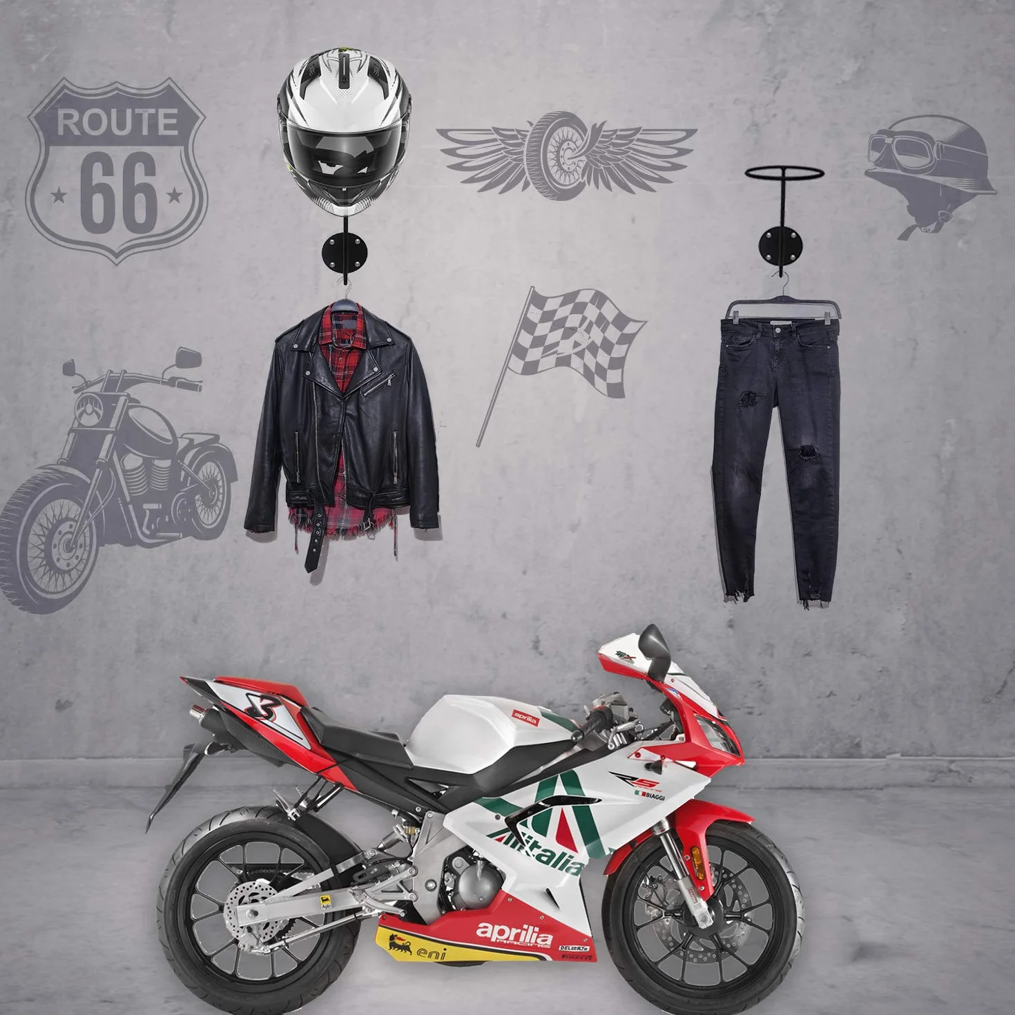 HAINANSTRY Akcesoria motocyklowe, HAINABC uchwyt na kask wieszak na kask wieszak ścienny hak na płaszcze, czapki, ulepszony