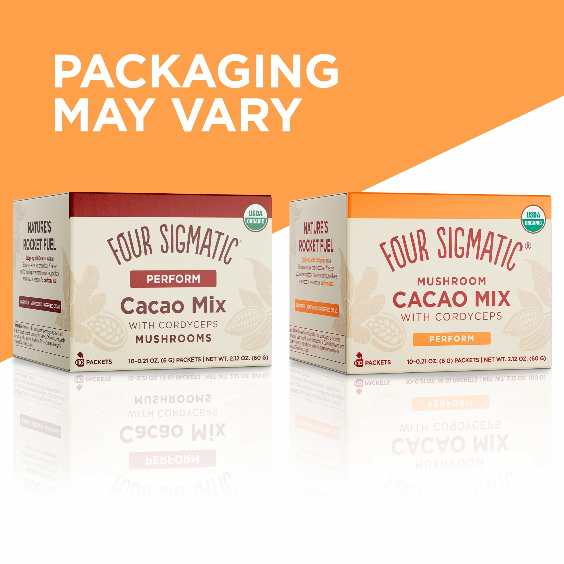 Mushroom Cacao Mix by Four Sigmatic, organiczny kacao instant with cordyceps, imbir i kokos, wspiera wydajność i energię, napój lub piecz z nim, wegański, bezglutenowy, bez dairy | 10 liczy