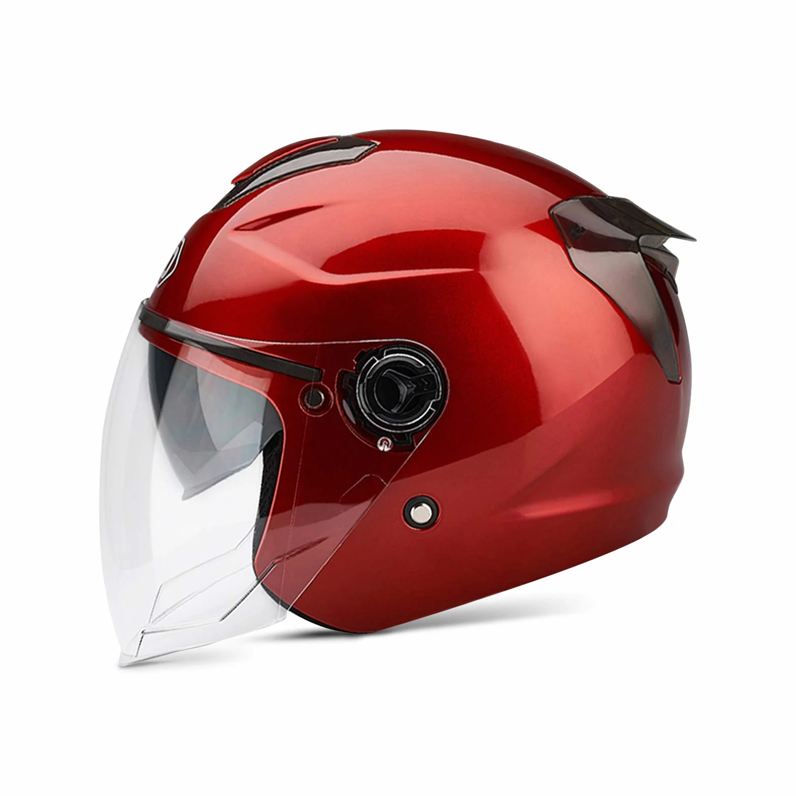 Galatée kask motocyklowy dla dorosłych z osłoną przeciwsłoneczną, nadaje się do motocykli elektrycznych, skuterów i krążowników, odporna na uderzenia wyściółka ABS i EPS (czerwona)