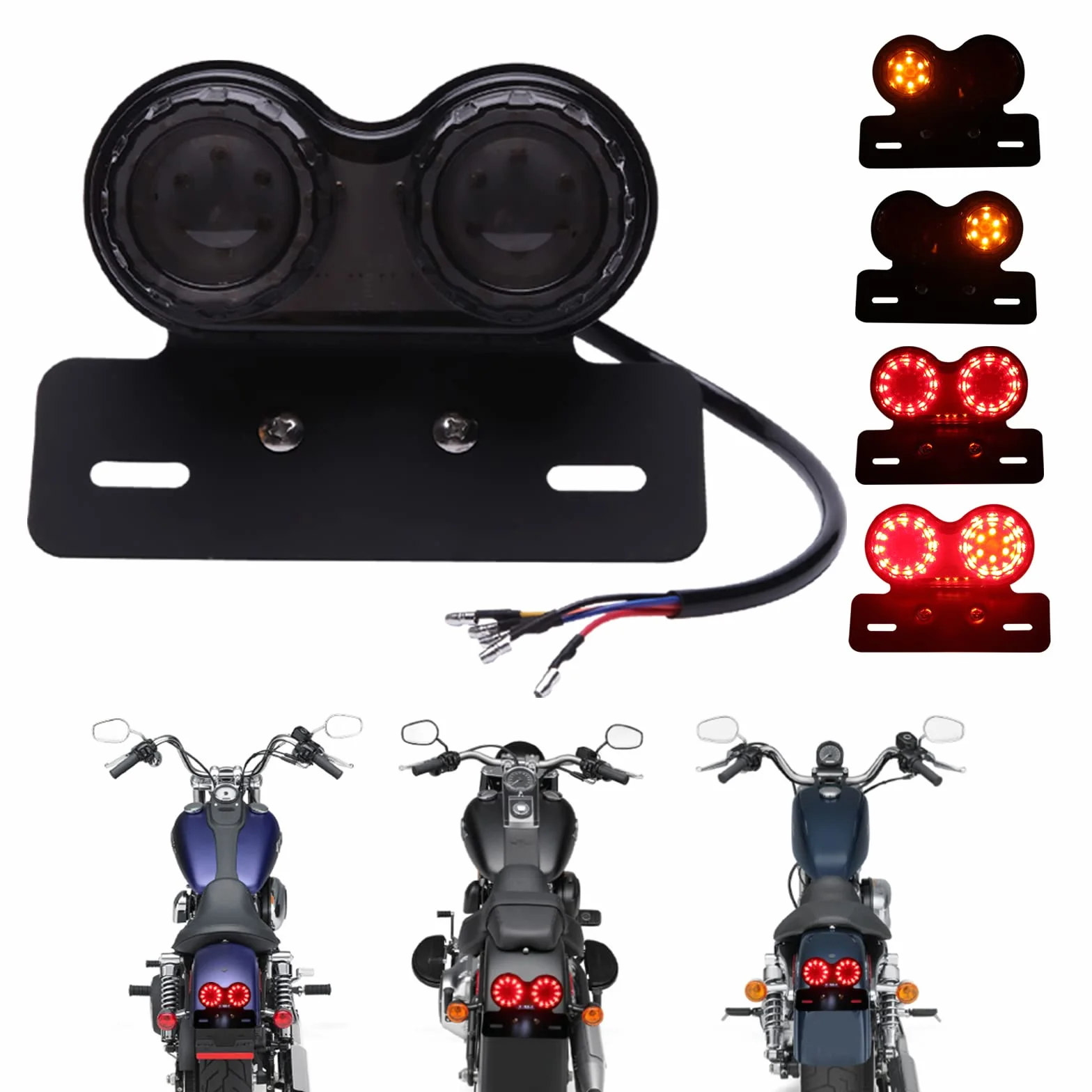 DREAMIZER Uniwersalne 40 diod LED podwójne tylne światło hamowania kierunkowskazy lampa do biegania z uchwytem tablicy rejestracyjnej
