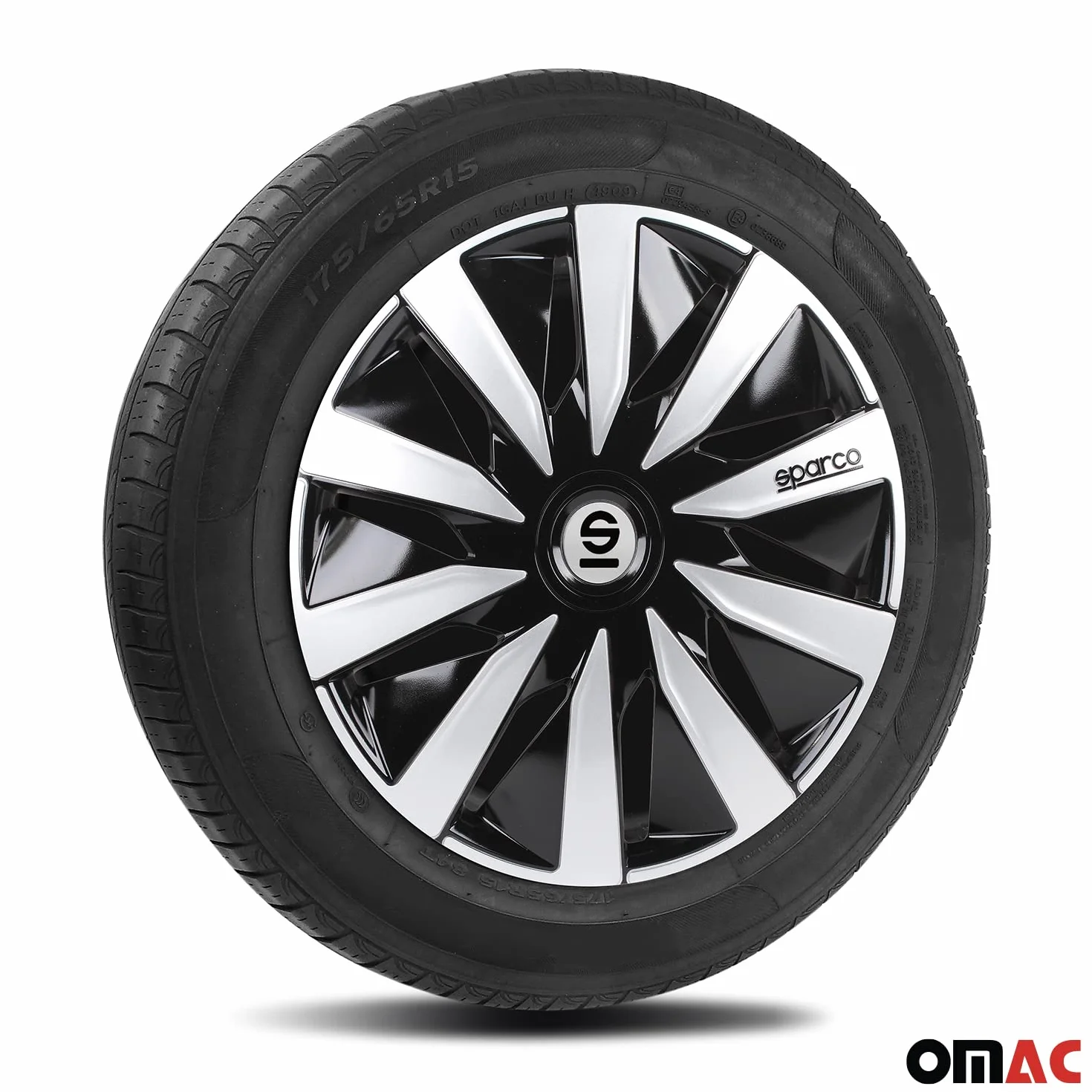 Sparco Komplet Pokrowców Na Koła 4 Koła 16" Cala Lazio SPC1691BKSV Czarny Srebrny