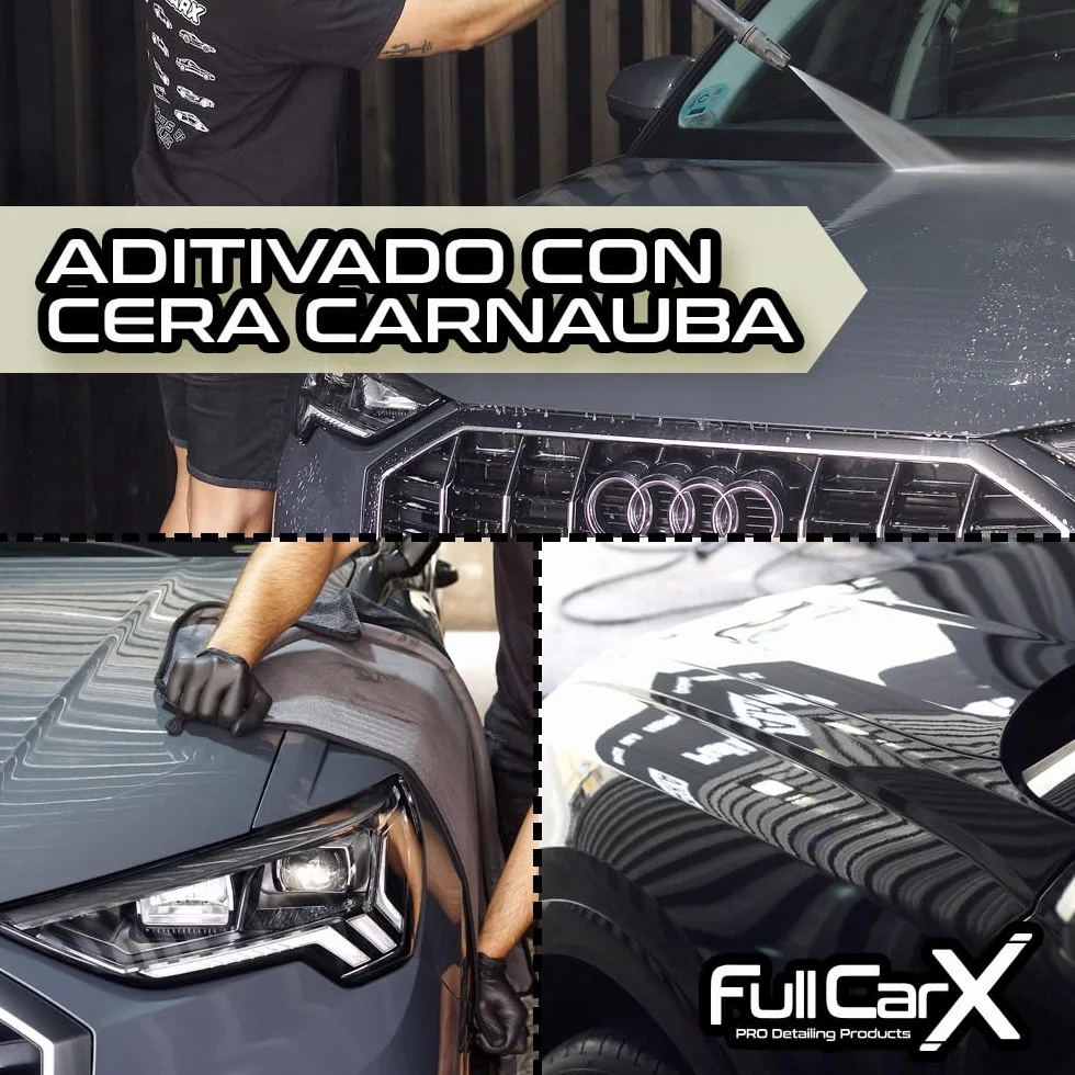 FULLCARX Wash & Wax 750 ml szampon samochodowy z woskiem Carnauba Foam Cleaner skoncentrowany, mycie samochodu na wysoki połysk, szampon do mycia wosku, polerowanie 2 w 1, profesjonalny produkt do