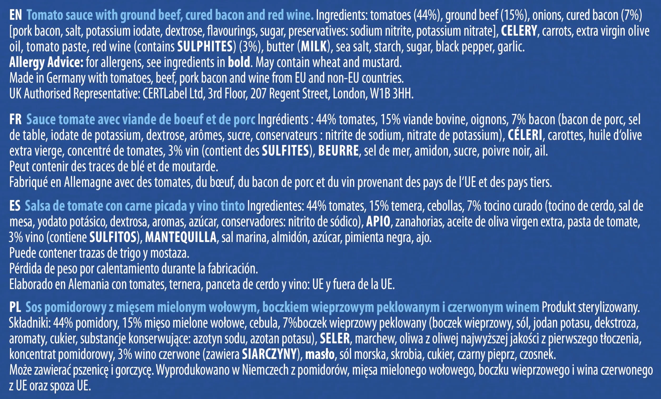 3Foodies | Bolognese Originale | Gourmet Quality | 400g | Sos do makaronu z mieloną wołowiną