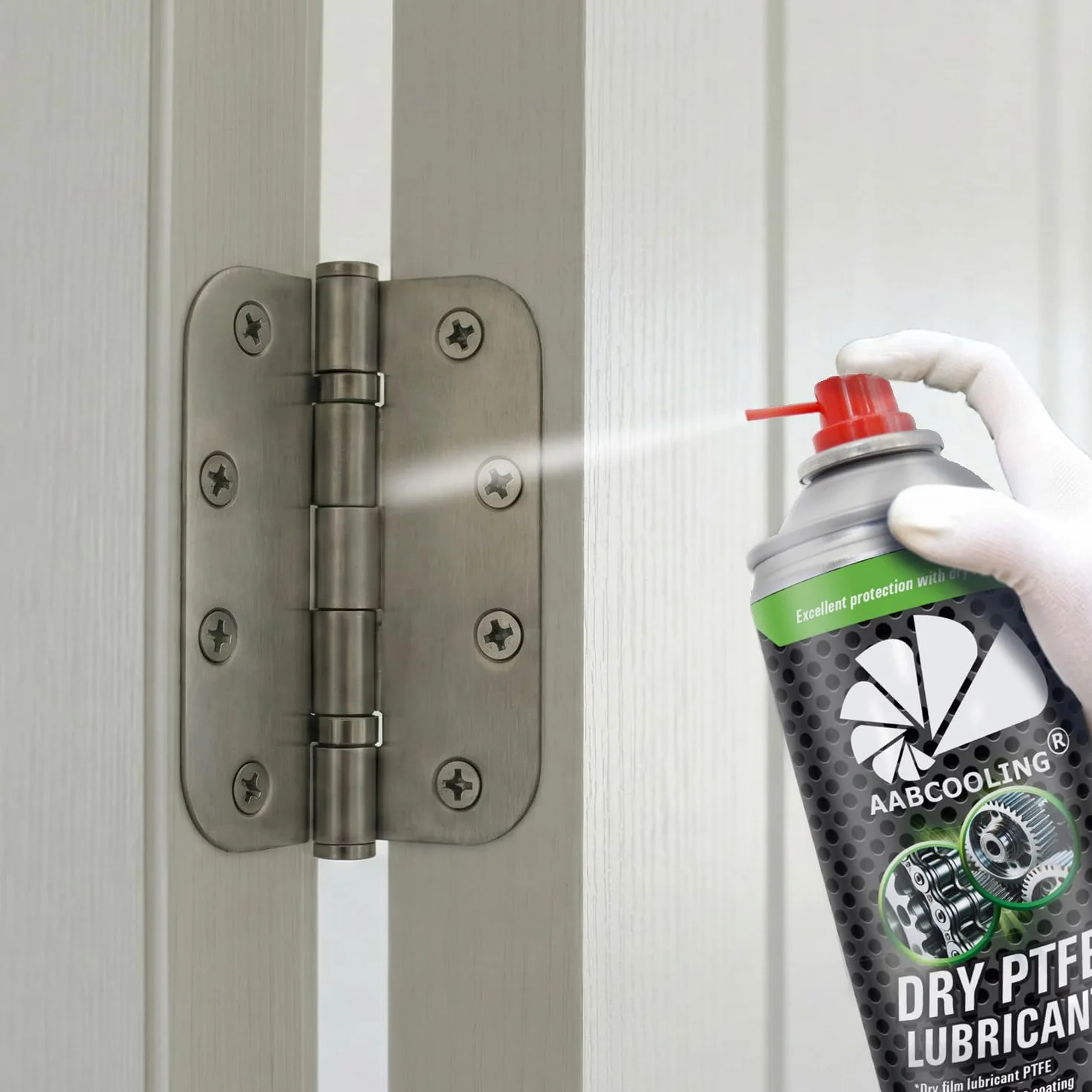 AABCOOLING Dry PTFE Lubricant 400 ml, suchy smar teflonowy w Spreju do motocykli, łańcucha, łożysk, linek i przegubów – zmniejsza tarcie, chroni przed korozją