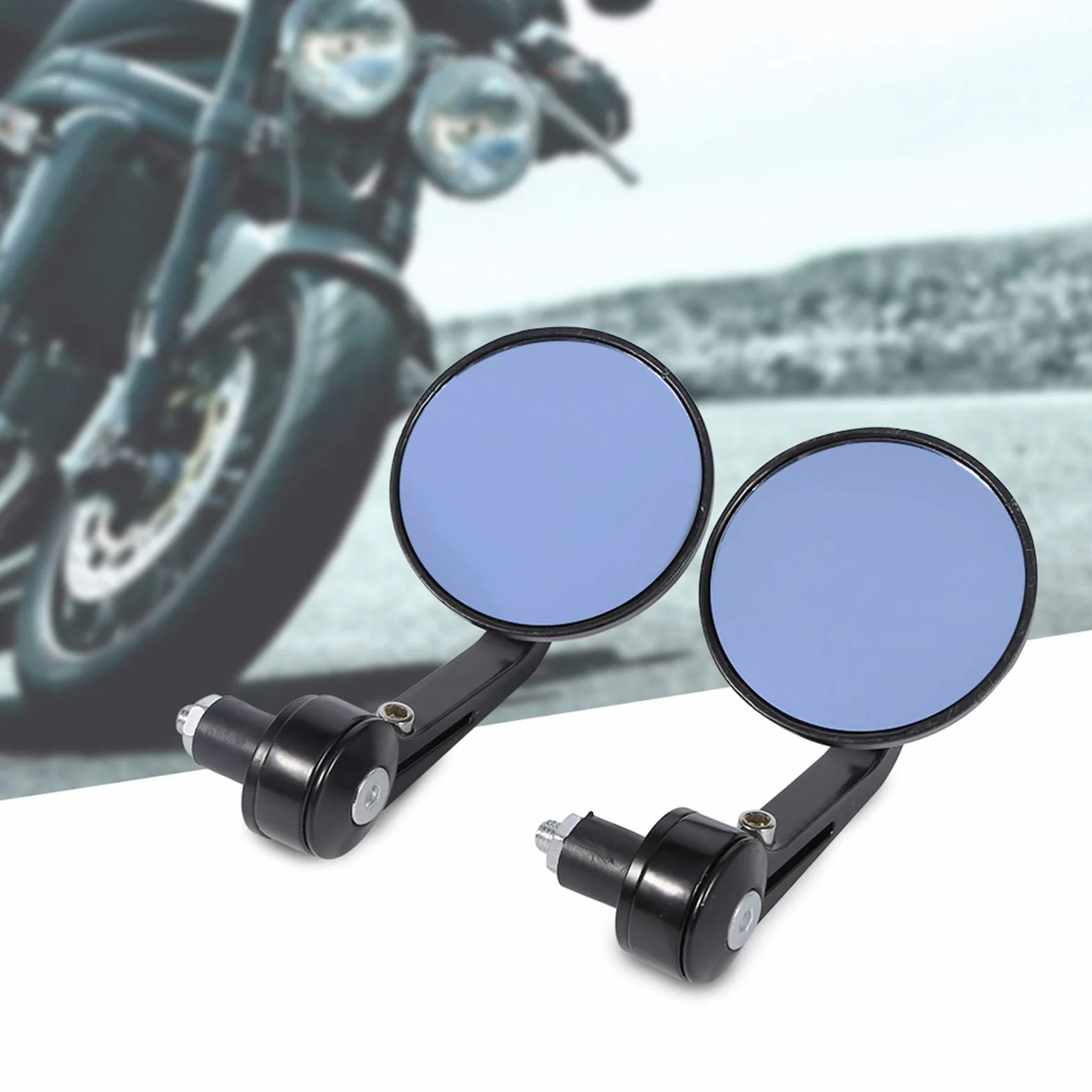 Lusterko wsteczne motocykla, 1 para uniwersalnych wodoodpornych 7/8 cala okrągłe lusterka wsteczne motocykla aluminium czarne IP65 wodoodporne szkło kierownica motocykl lusterko wsteczne chrom