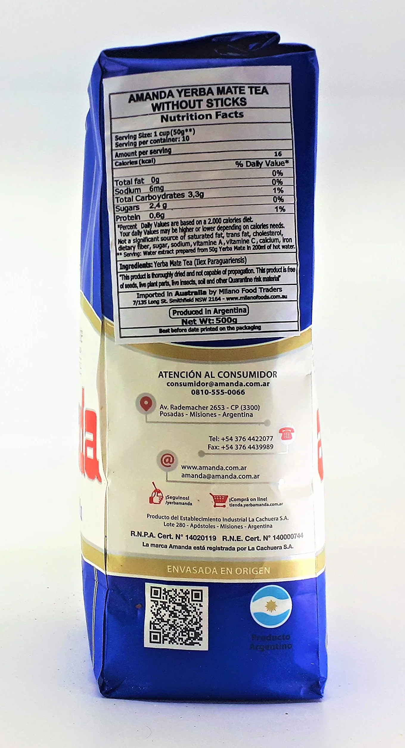 Yerba Mate Amanda Blue 500g