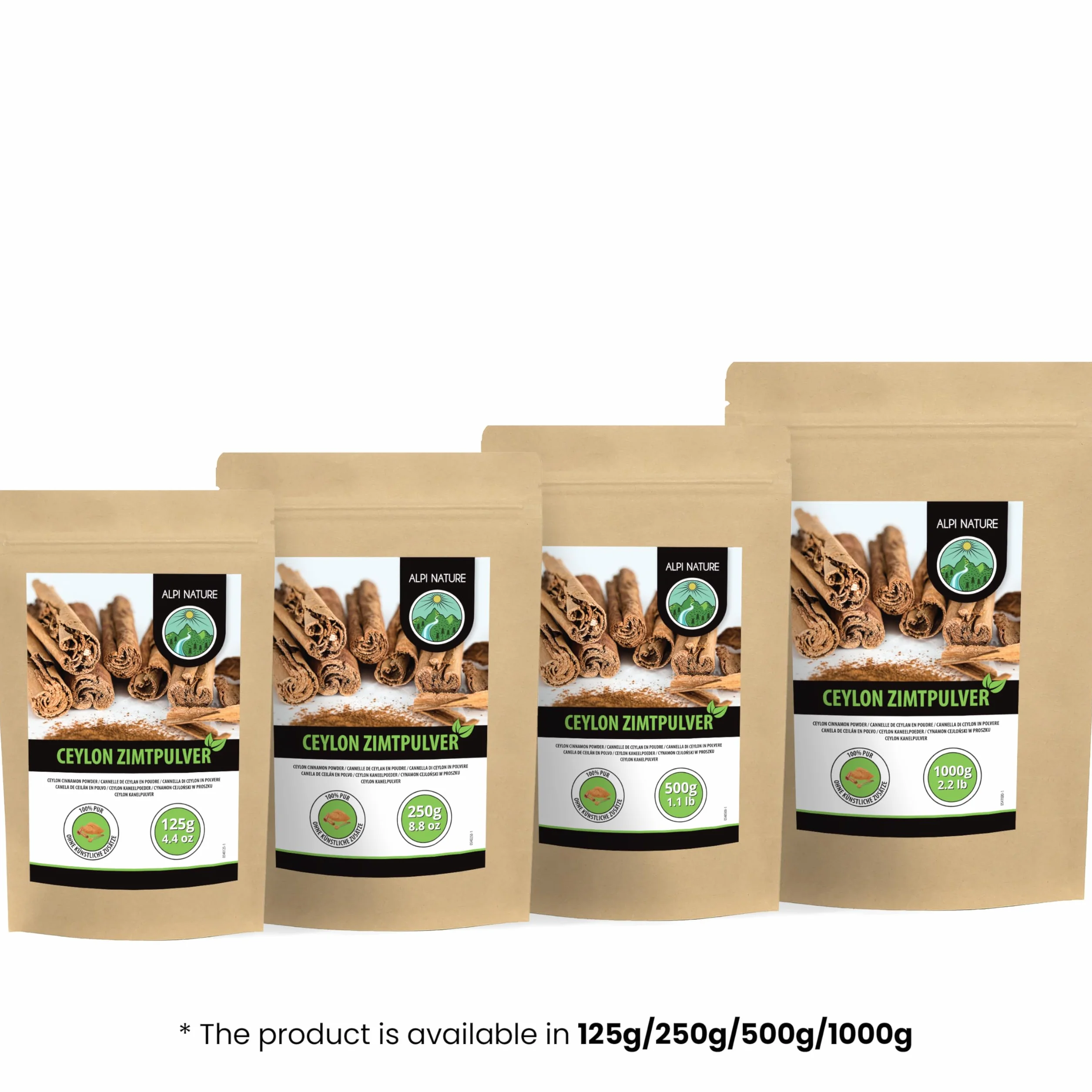 Ceylon cynamon (500 g), proszek cynamonowy, 100% naturalny, delikatnie suszony i mielony, naturalny bez dodatków, wegański