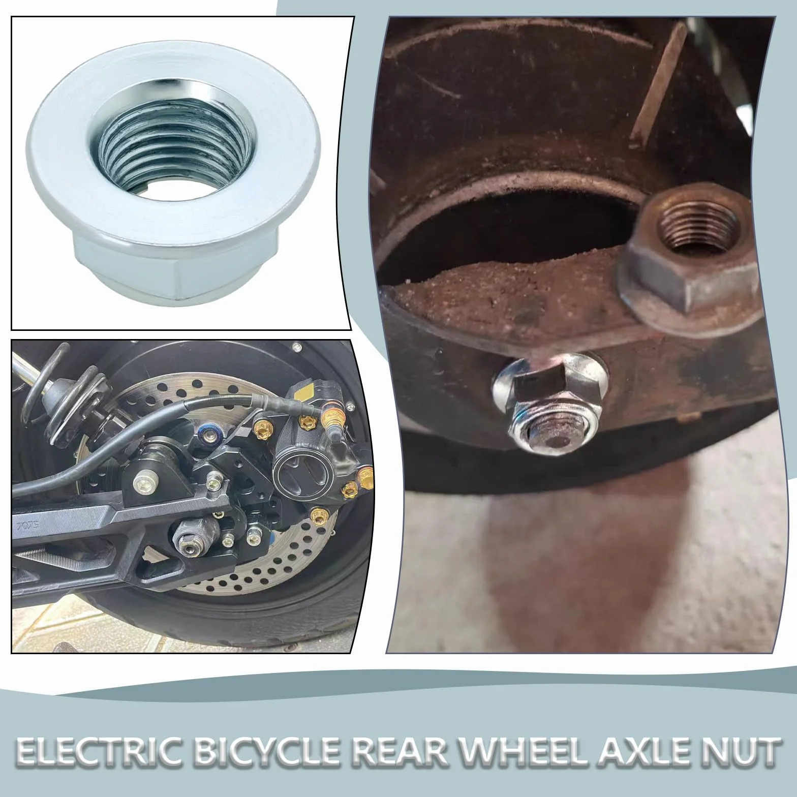 M12 nakrętka osi tylnego koła do Sur-Ron Light Bee rower elektryczny metalowa srebrna