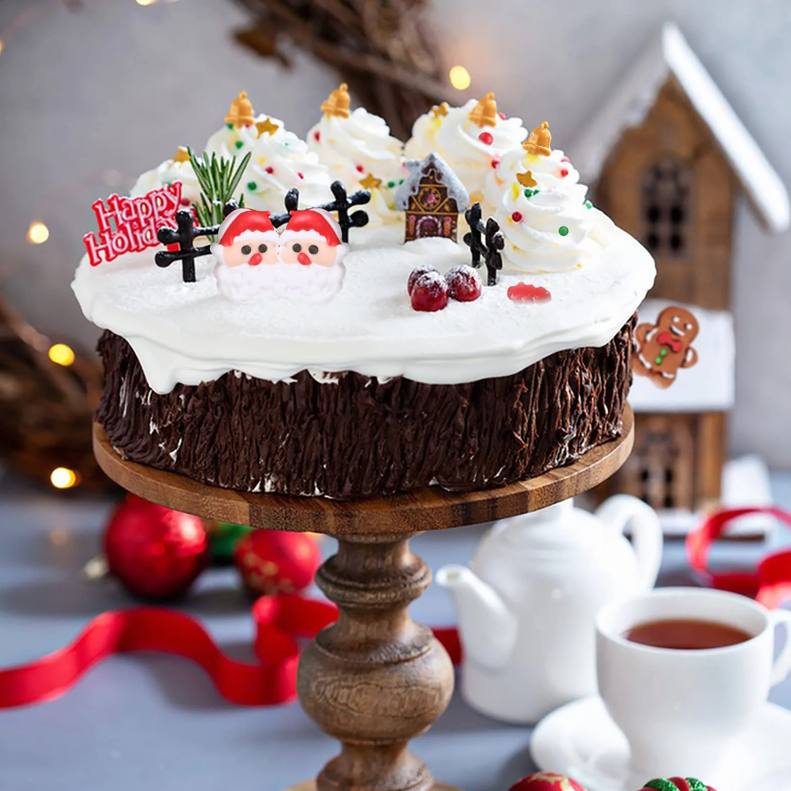 Lukinuo 3,6 oz Boże Narodzenie Sprinkles | Cookie | Ciasto Toppers Candy Mikołaj z piernika | czerwony zielony choinka urlop