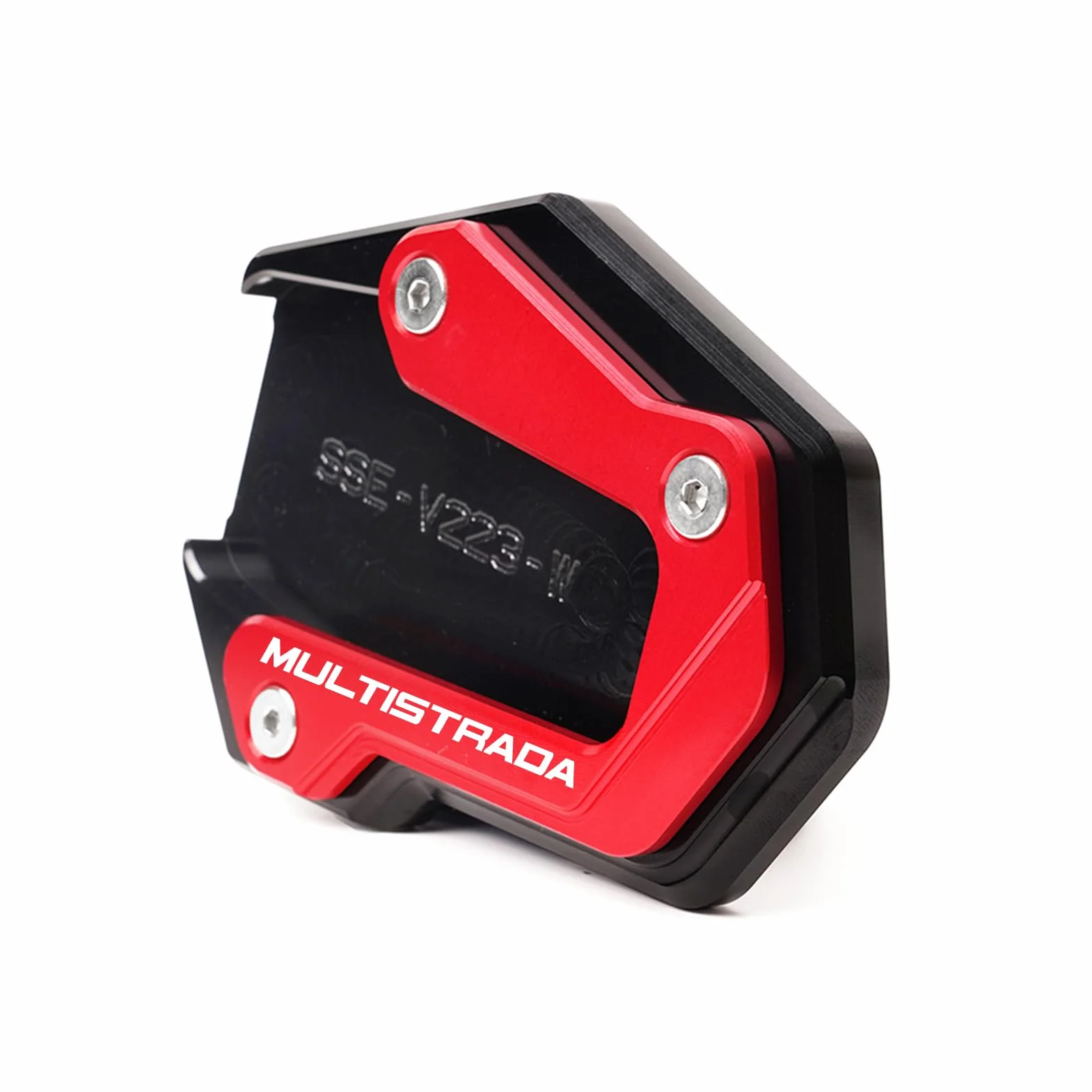 Pasuje do DUCATI Multistrada V2 V4 S 2023 2024 Multistrada V4S V2S 2022 Motocykl Podpórka Stopki Wsparcie Stojak Boczny Przedłużacz Pad (czerwony)