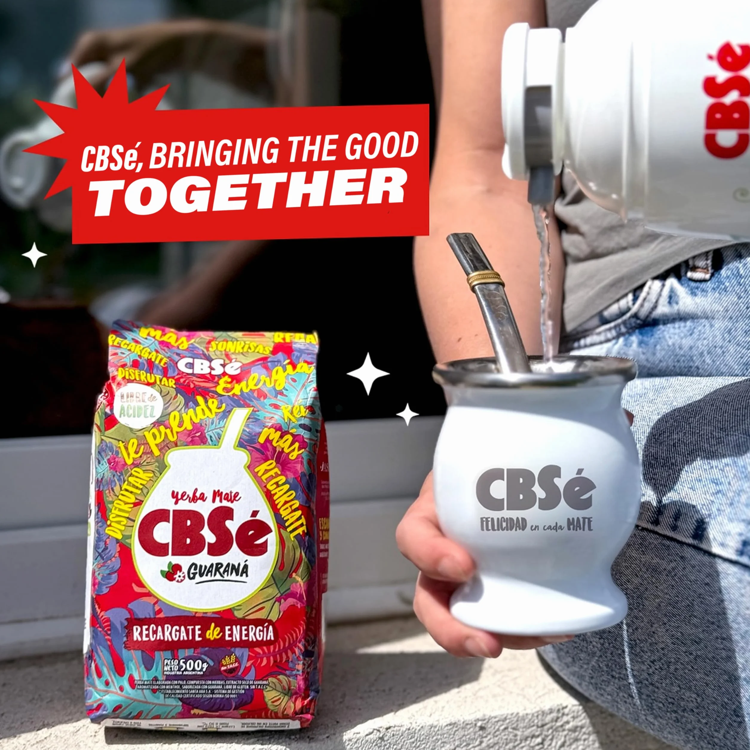 CBSÃ Herbata Mate - Energia - z Guaraná, 1 opakowanie (1 x 500 g)