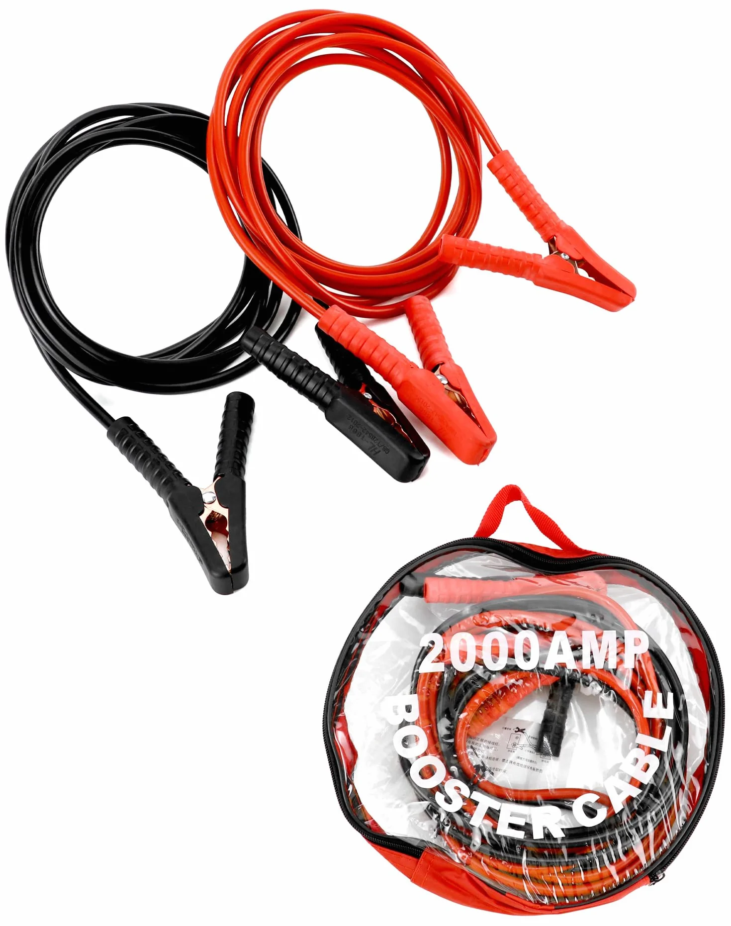 QWORK® 4 Meter 2000A Przewody rozruchowe do akumulatora samochodowego z torbą do przechowywania