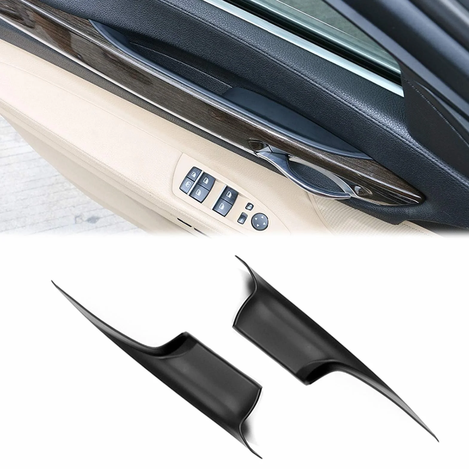 TTCR-II Pokrowce na klamki do drzwi kompatybilne z BMW serii 7, lewe przednie i prawe przednie klamki do drzwi przednich (kompatybilne z BMW 730 740 750 760 F01/F02 2008-2014)