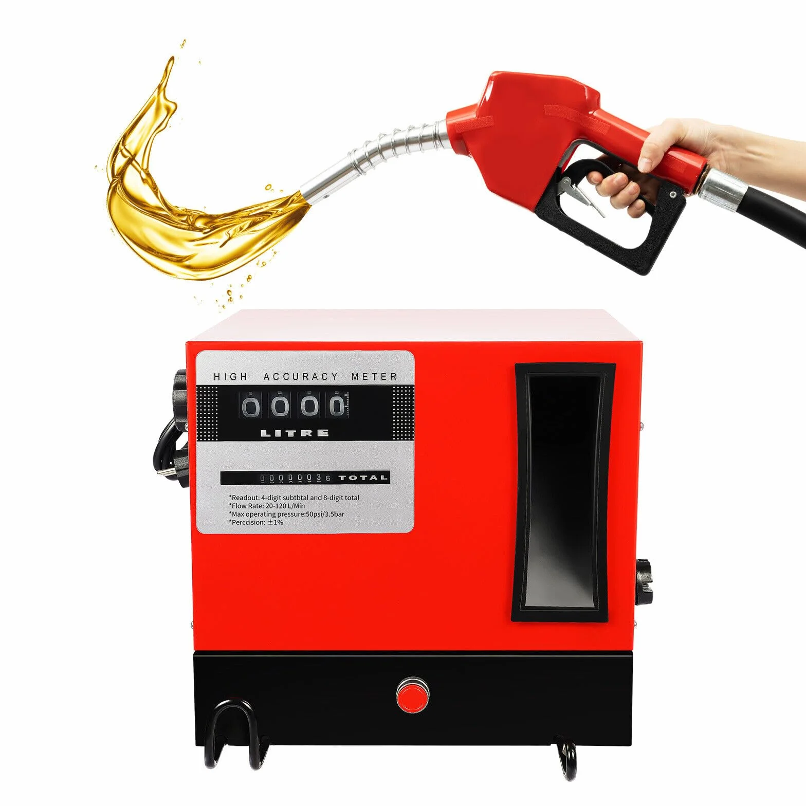 Pompa diesla zestaw samozasysający, pompa oleju opałowego 60 l/min, 230 V, 550 W, samozasysająca, automatyczny pistolet
