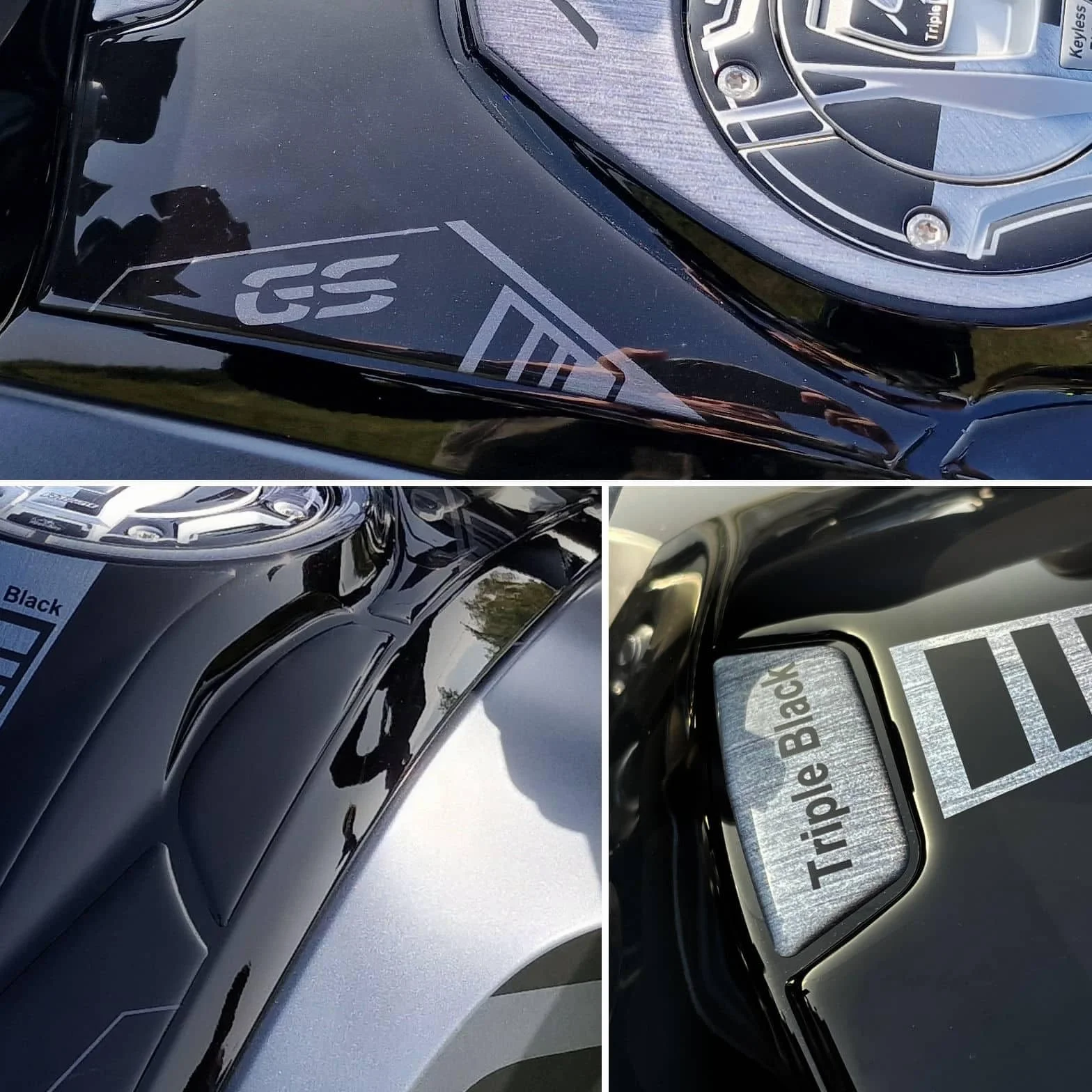 Resin Bike Naklejki Motocyklowe Kompatybilne z Bmw R 1250 GS Triple Black 2021-2024. Górna Osłona Zbiornika Korona Wlewu Paliwa na Uderzenia i Zarysowania. Naklejki Żywiczne Efekt 3D Made in Italy
