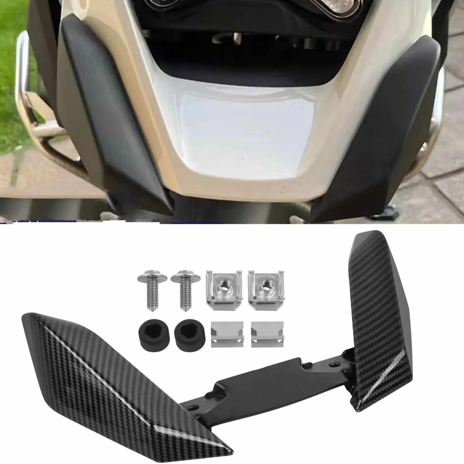 Osłony motocyklowe Pasuje do Bmw R 1300 GS R1300 GS ADV 2023-2025 przedni dziób Fairing rozszerzenie błotnik przedłużacz koła osłona na nos Motorbike Tail Fairing(Carbon fiber look)