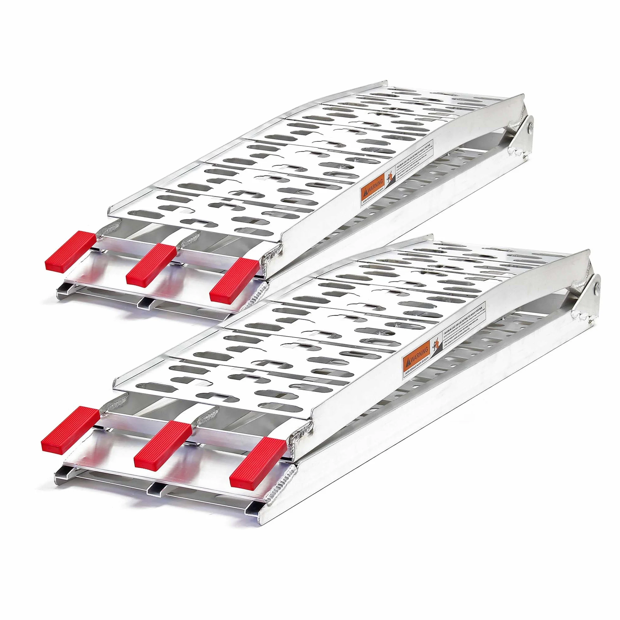 Wiltec Zestaw składanych najazdów aluminiowych 2 szt. o długości 226 cm i łącznym udźwigu 680 kg, lekka i łatwa rampa do quadów i motocykli