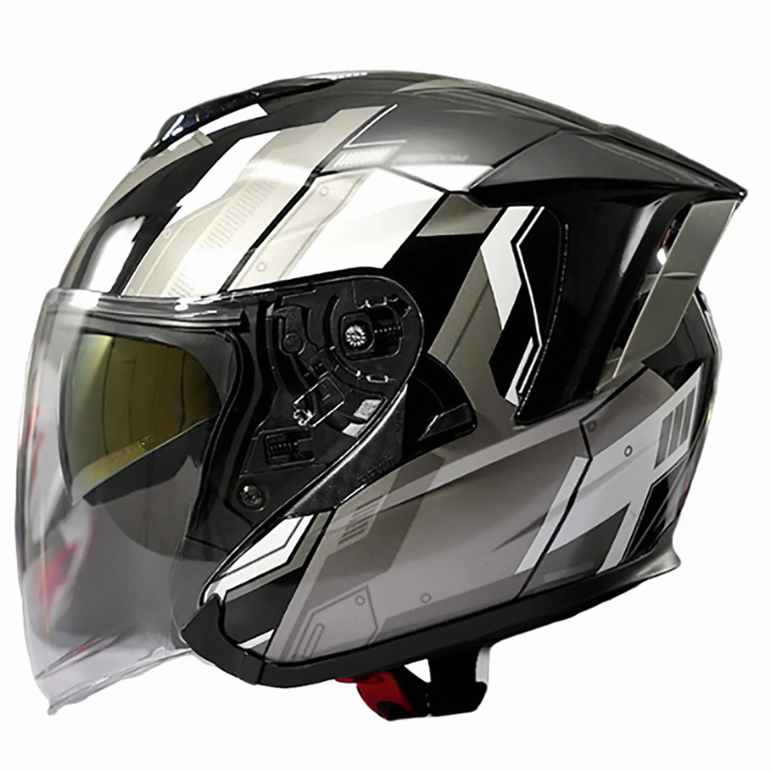 Kaski motocyklowe dla dorosłych, otwarty kask motocyklowy z podwójnym wizjerem, unisex, do jazdy po mieście