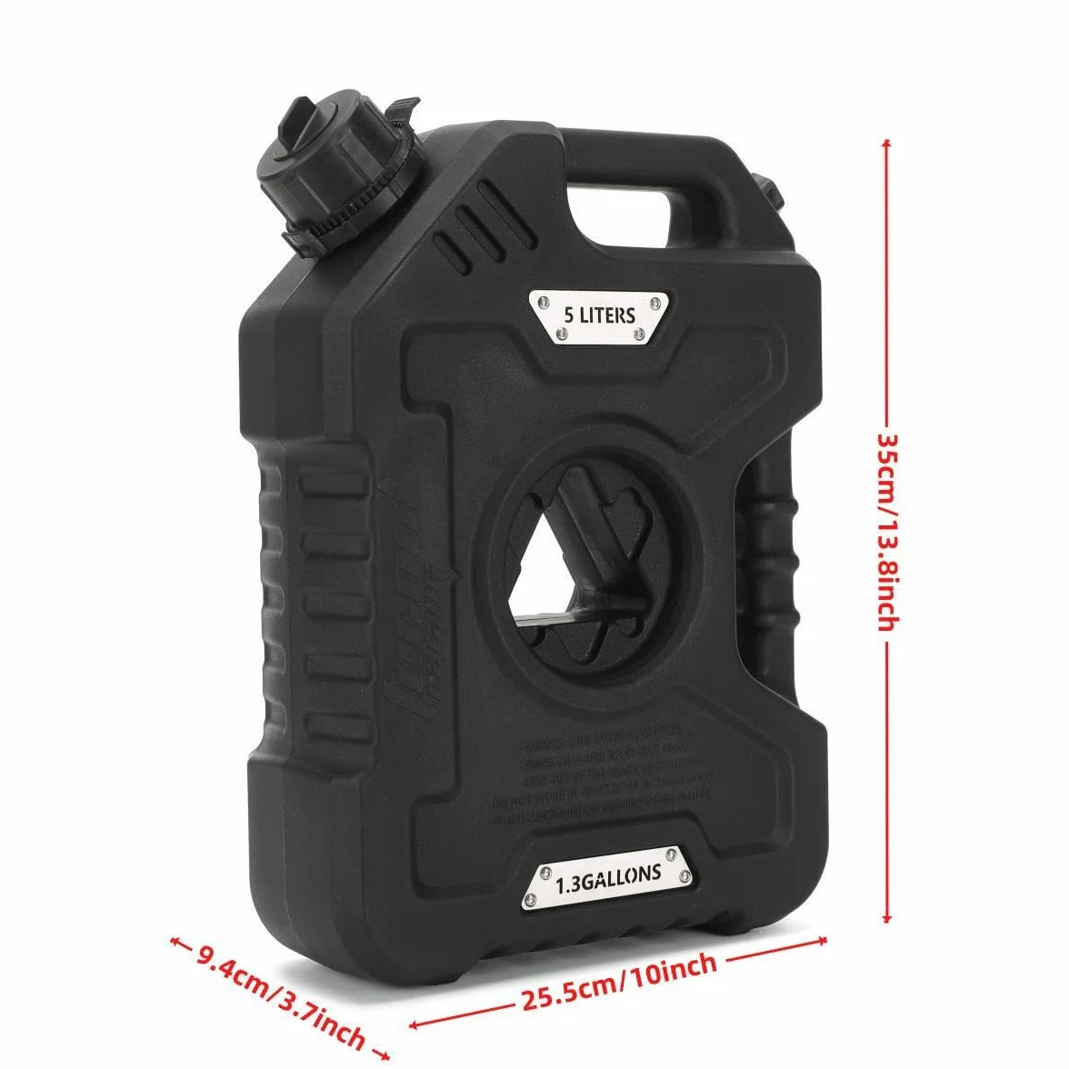 5 l, przenośny pojemnik na benzynę, pojemnik na benzynę, pojemnik na benzynę, pojemnik na olej napędowy, pojemność Can Fit for Motorcycle SUV ATV Cars Boat Offroad (5 l, czarny z
