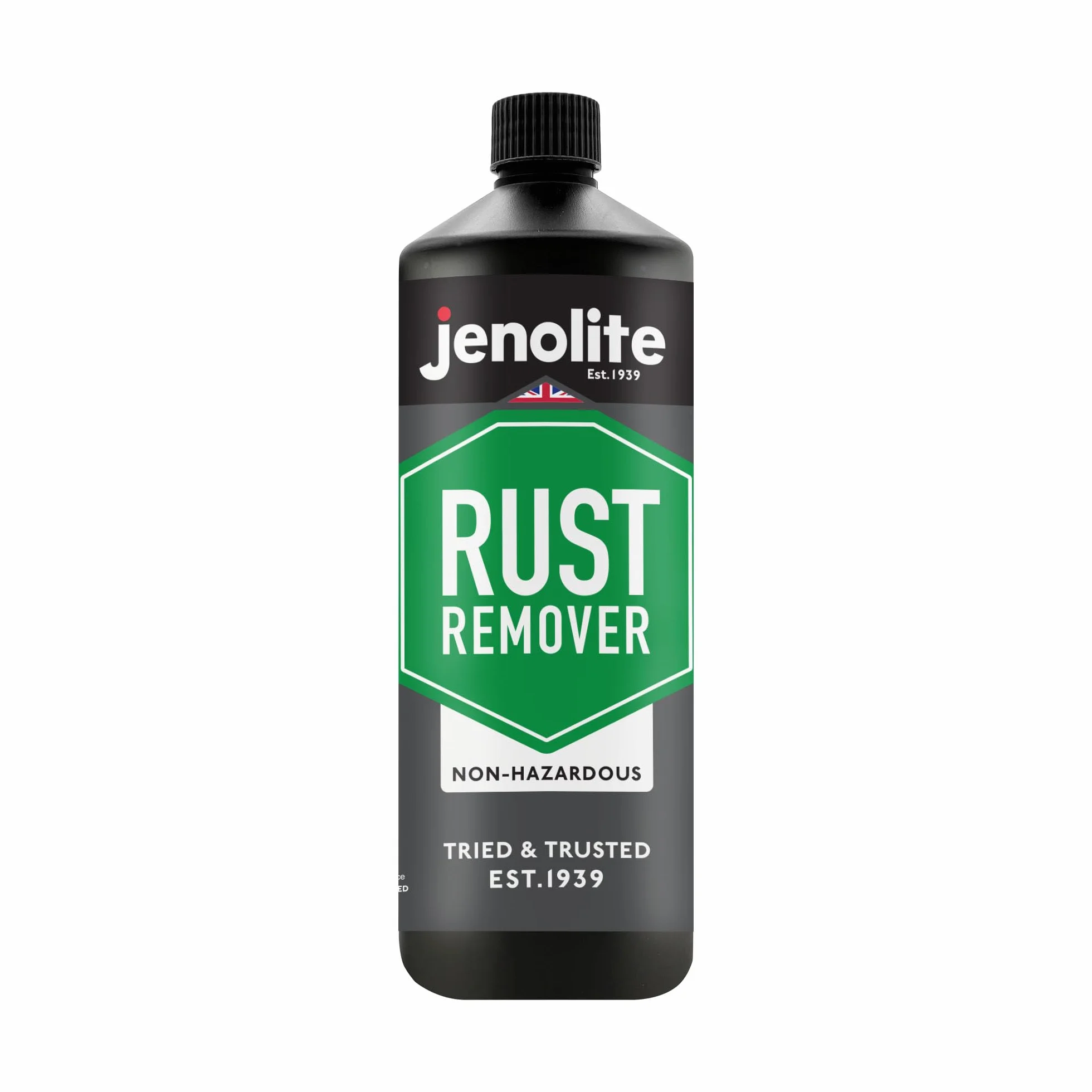 JENOLITE Niebezpieczny środek do usuwania rdzy, zbiorniki paliwa, żelazo, stal, chrom, miedź, mosiądz i aluminium, przyjazny dla środowiska, 1 l