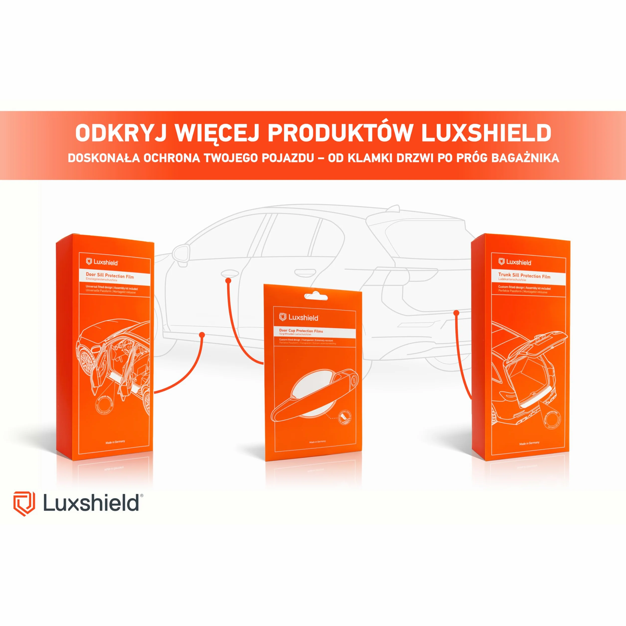 Luxshield folia ochronna na krawędź załadunkową kompatybilny z BMW X1 3 (III) U11 M Sport I 2022-2026 - ochrona przed zarysowaniami, folia ochronna na lakier - czarny karbon